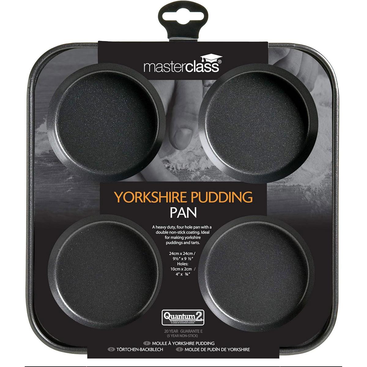MasterClass 4 Hole Yorkshire Pudding Tray 24cm Carbon Steel Quantum Non-Stick PFOA-Free Grey - Image 2