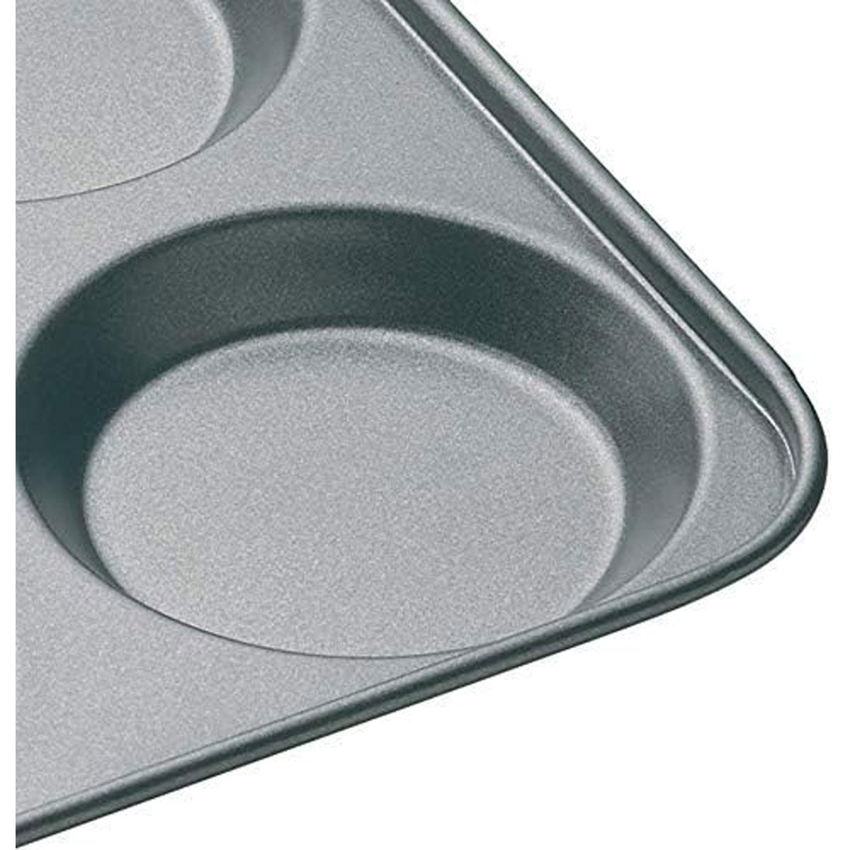 MasterClass 4 Hole Yorkshire Pudding Tray 24cm Carbon Steel Quantum Non-Stick PFOA-Free Grey - Image 4