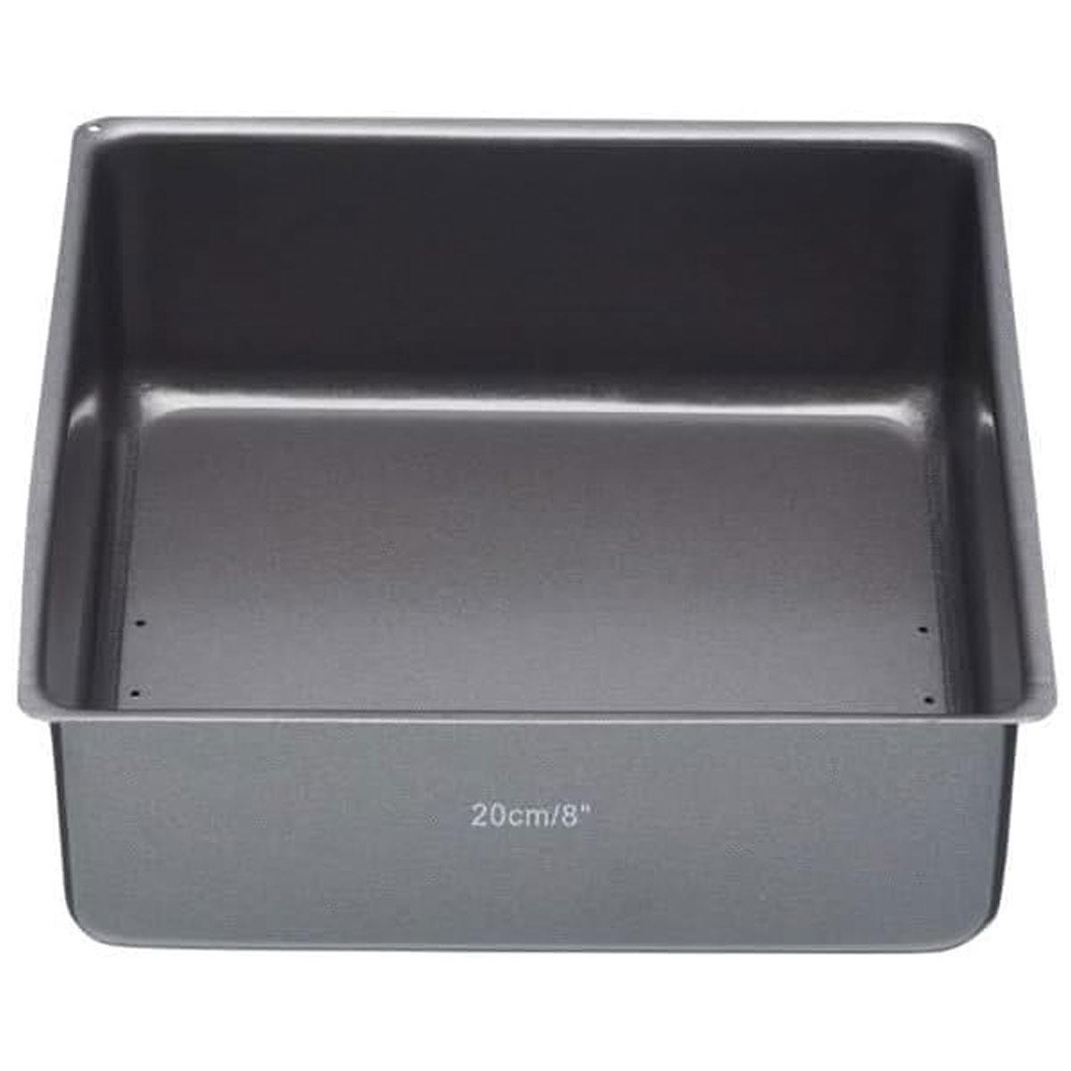 MasterClass Non-Stick Deep Square Cake Tin 20cm Carbon Steel Loose Base PFAS-Free Grey - Image 5