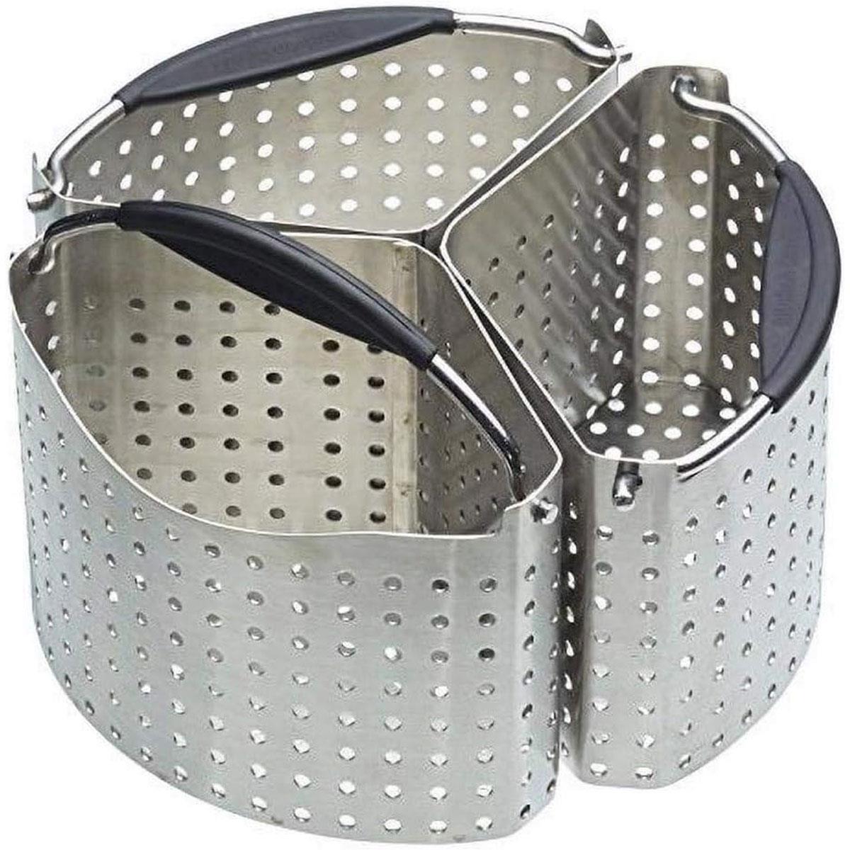 MasterClass Stainless Steel Saucepan Divider Baskets Set of 3 20 cm (8 Inch) Pan Dividers Silver