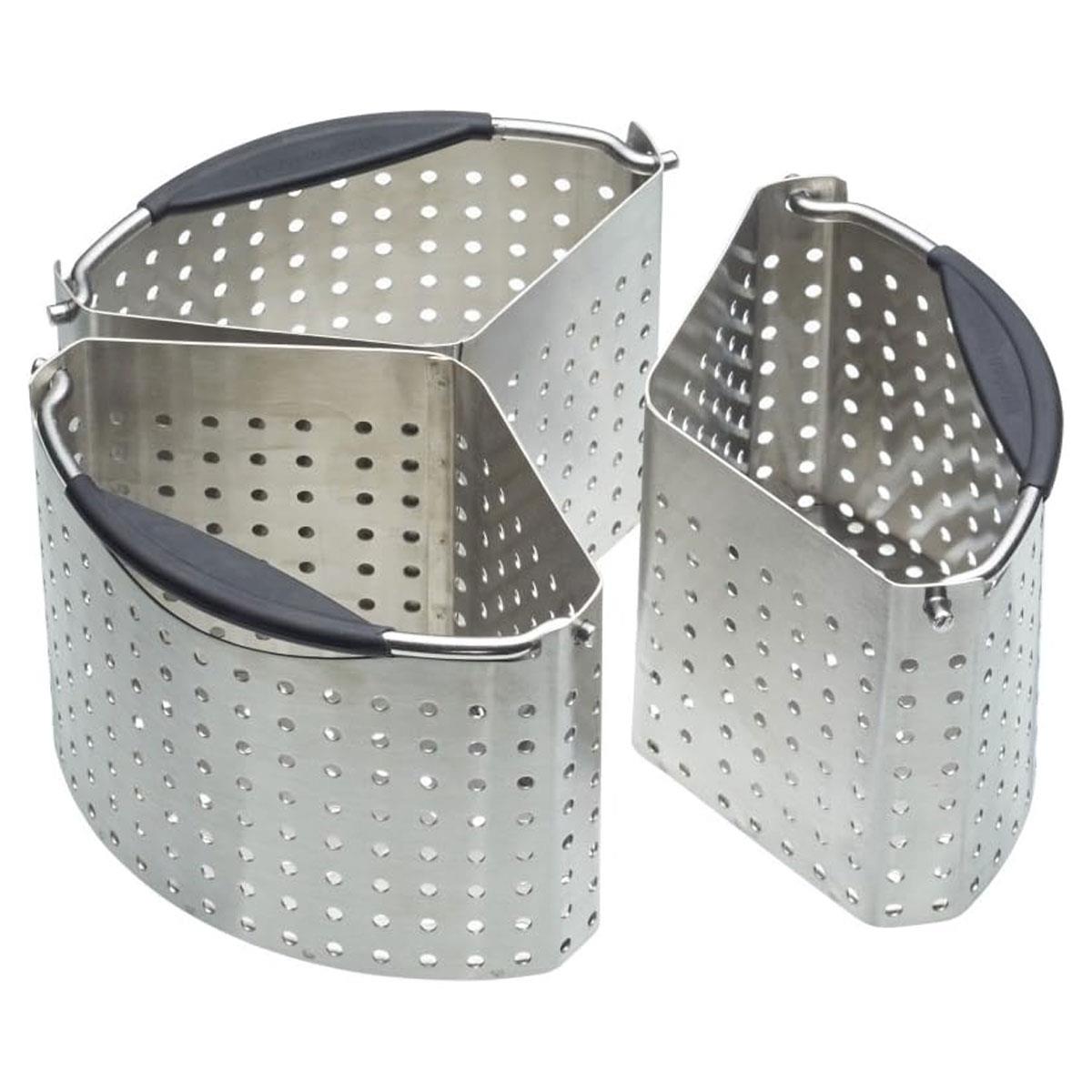 MasterClass Stainless Steel Saucepan Divider Baskets Set of 3 20 cm (8 Inch) Pan Dividers Silver - Image 3