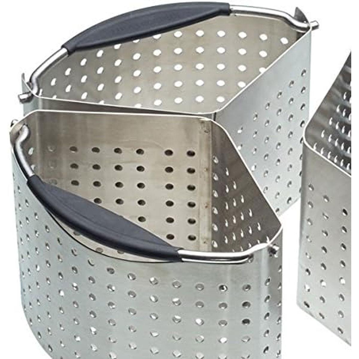 MasterClass Stainless Steel Saucepan Divider Baskets Set of 3 20 cm (8 Inch) Pan Dividers Silver - Image 5