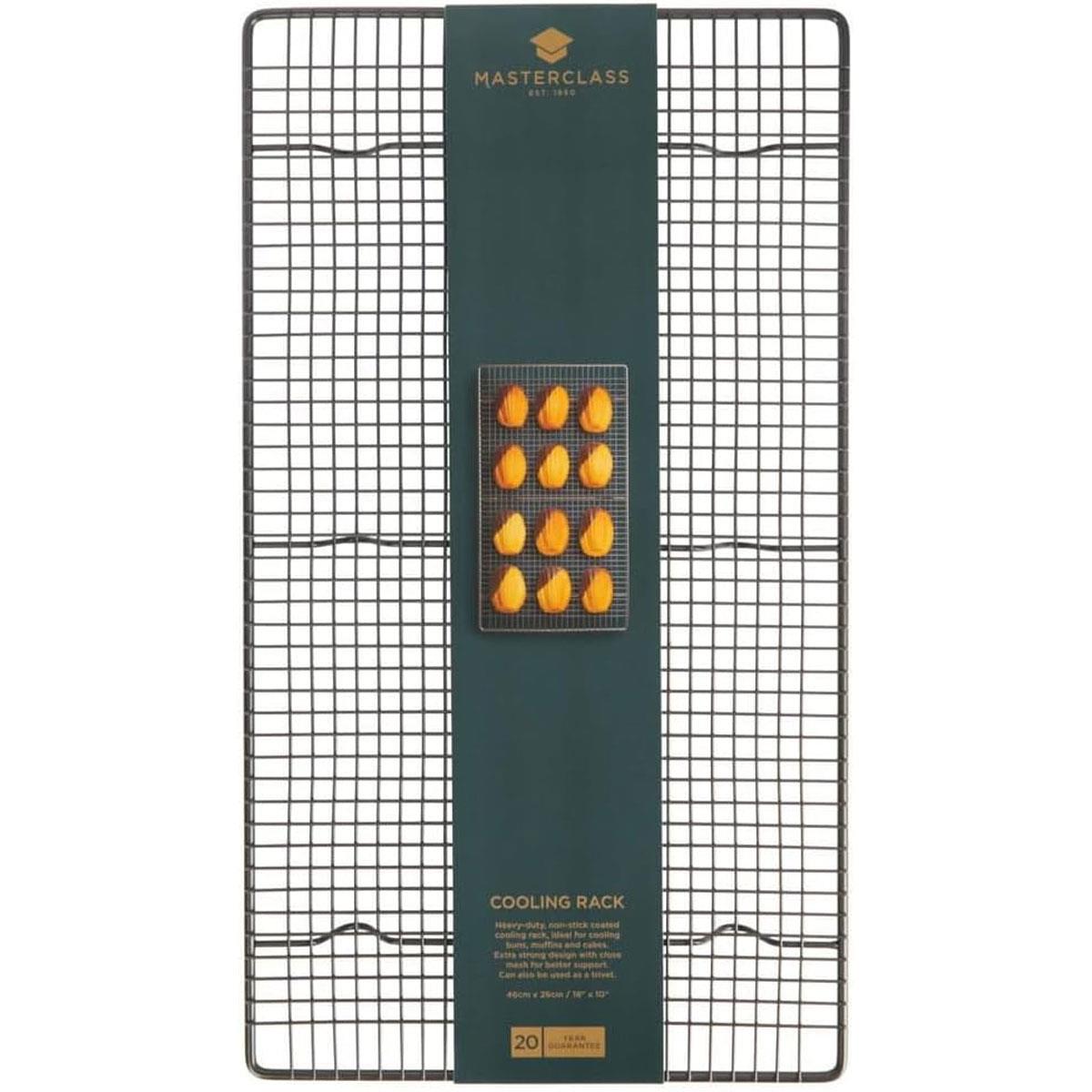 MasterClass Non-Stick Cooling Rack Carbon Steel Baking Tray Heavy Duty Mesh PFAS-Free Silver 46 x 26cm - Image 3