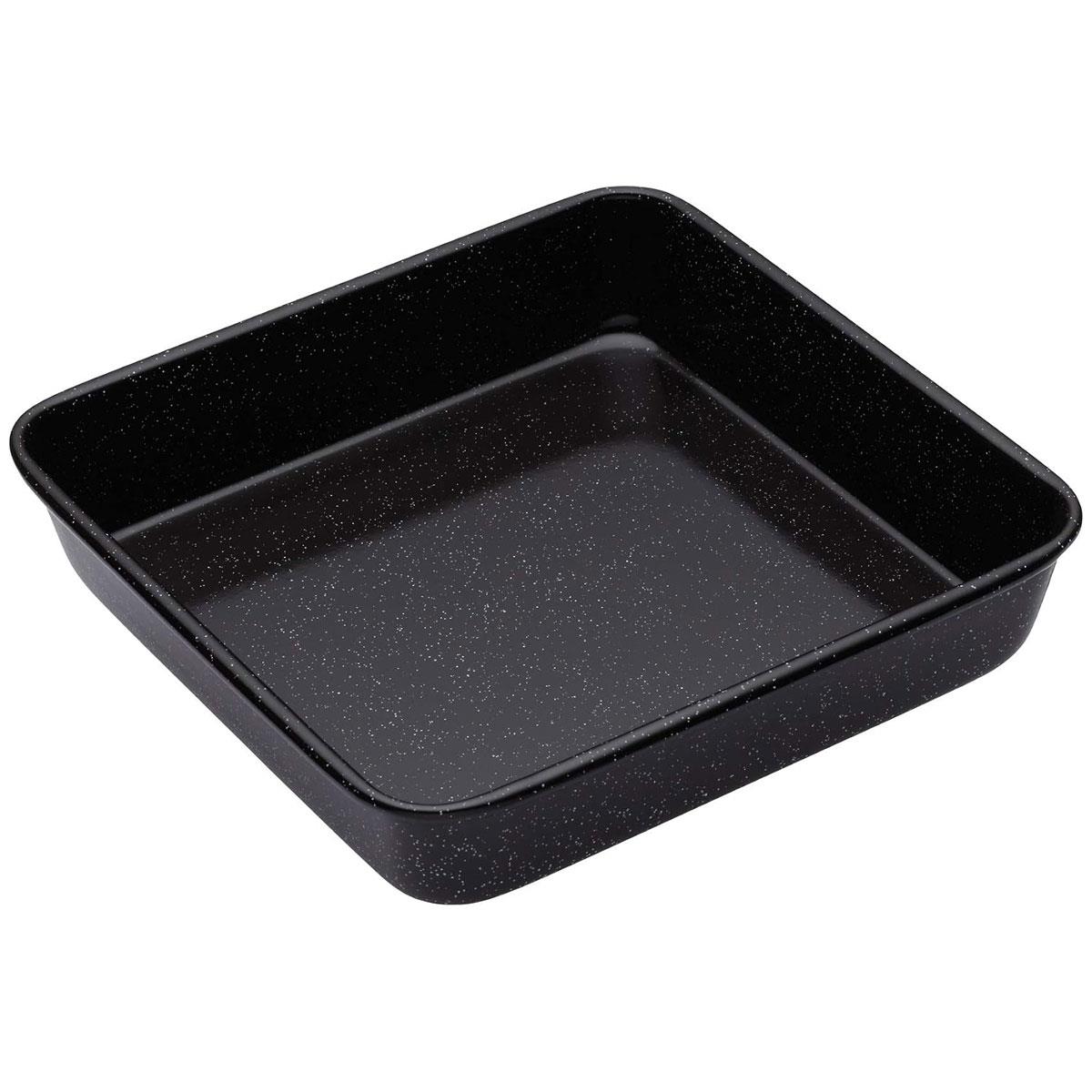 MasterClass Vitreous Enamel Square Baking Tin 23cm 1mm Steel Induction Safe Black
