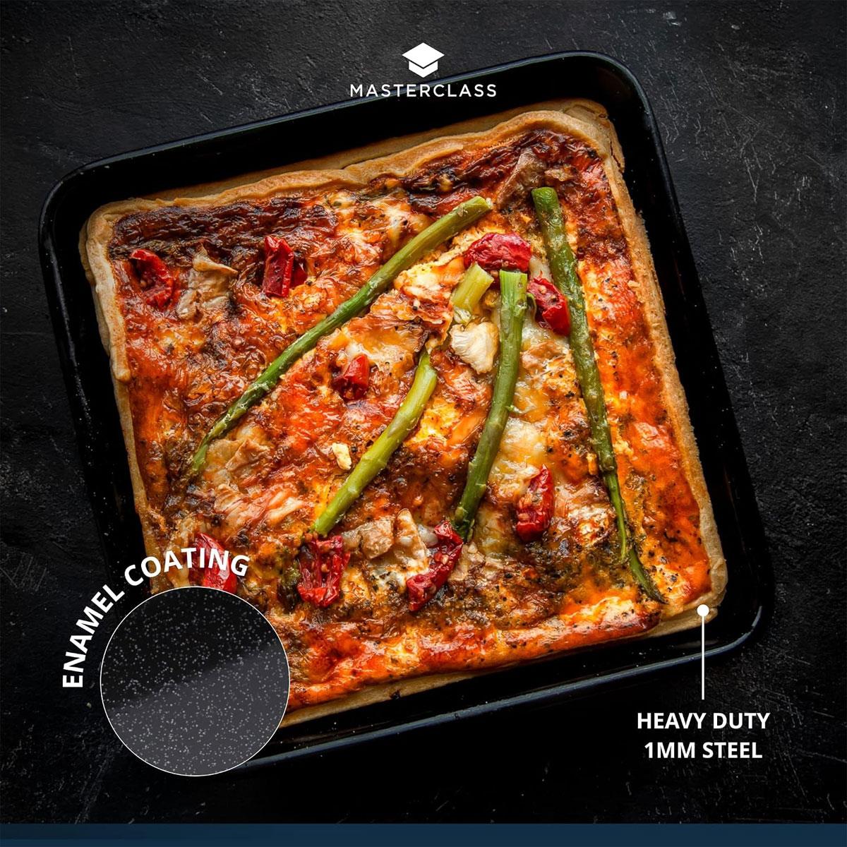 MasterClass Vitreous Enamel Square Baking Tin 23cm 1mm Steel Induction Safe Black - Image 5