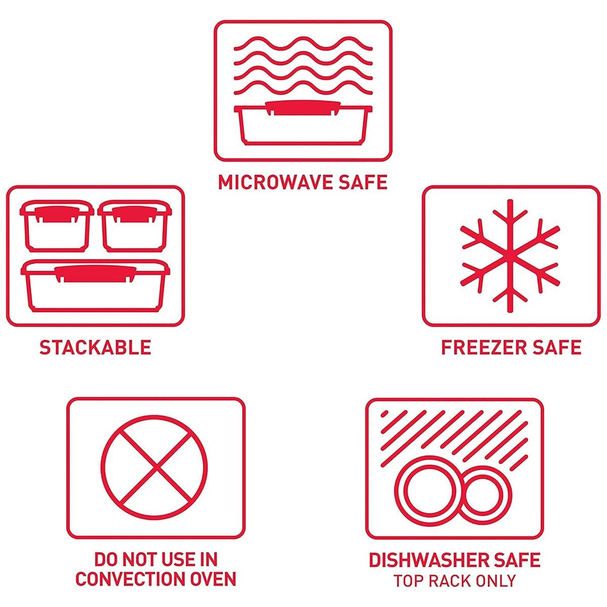 Sistema Microwave Noodle Bowl 940 ml Plastic Food Container with Steam Release Vent Red - Image 5