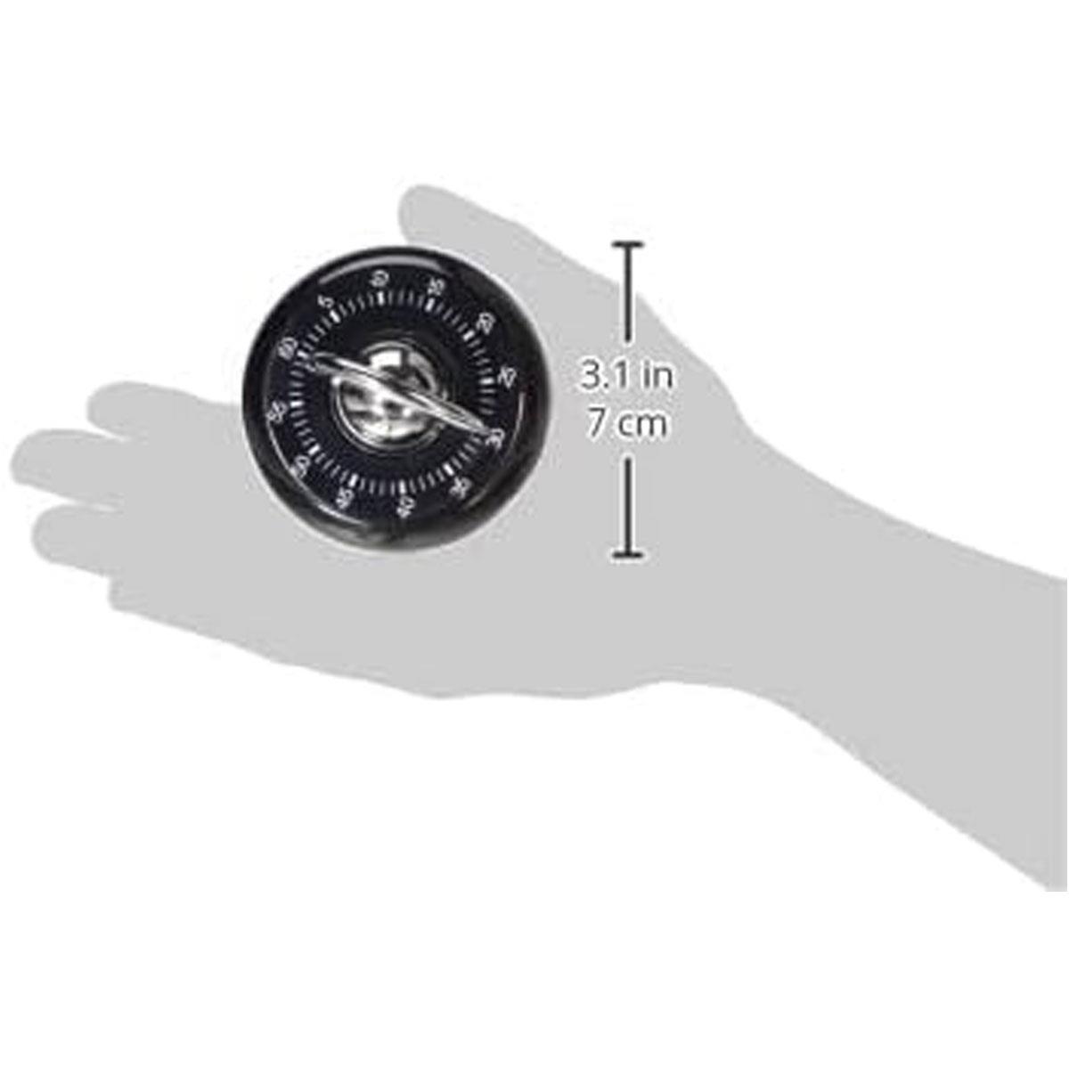 Judge Classic Kitchen Timer 60 Minute Wind Up Cooking Timer Black & Chrome Effect Manual Mechanical Countdown - Image 2