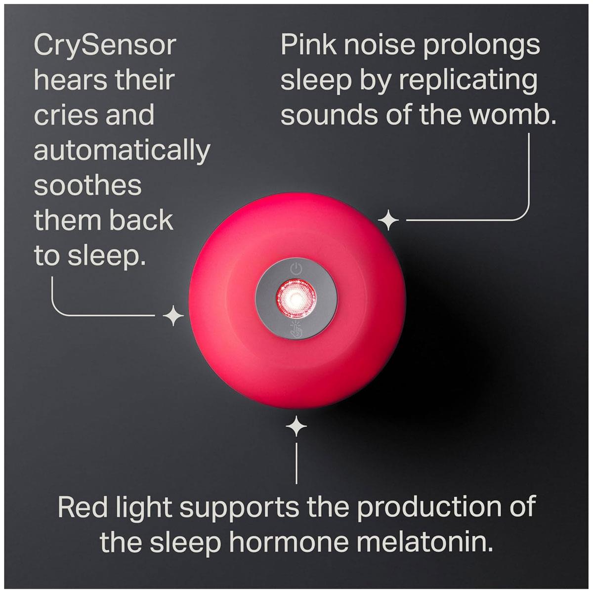 Tommee Tippee Dreammaker Baby Sleep Aid LED Red Night Light with Pink Noise Pulsing Glow & CrySensor - Image 6