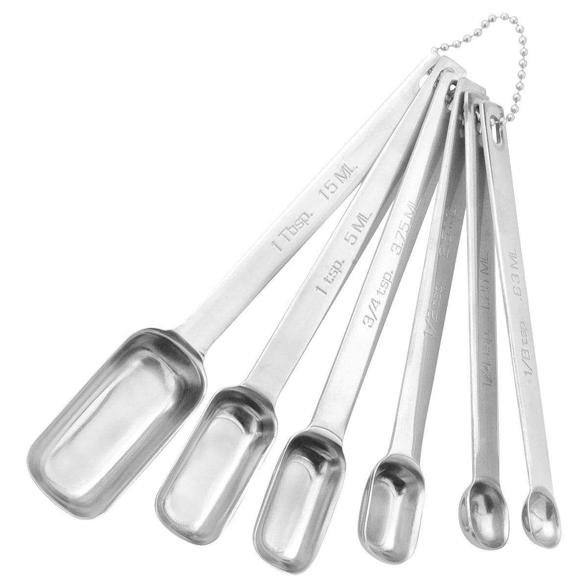 Judge Stainless Steel Measuring Spoons Set 6 Piece Jar Measure Spoons Silver 1/8 tsp to 1 tbsp