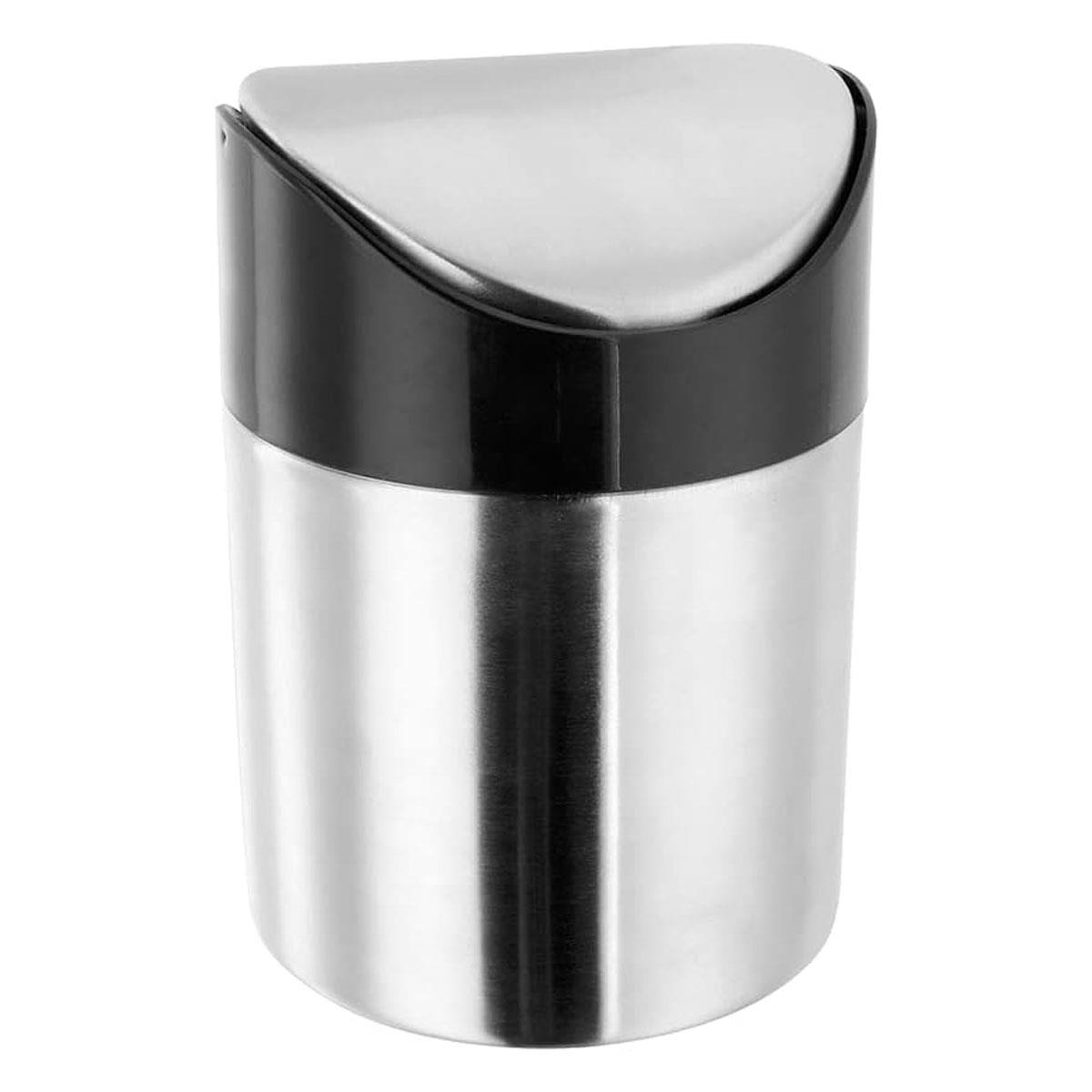 Judge Mini Worktop Bin Stainless Steel Swing Lid 1L Silver 13cm