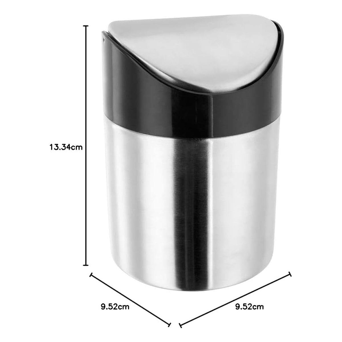 Judge Mini Worktop Bin Stainless Steel Swing Lid 1L Silver 13cm - Image 3