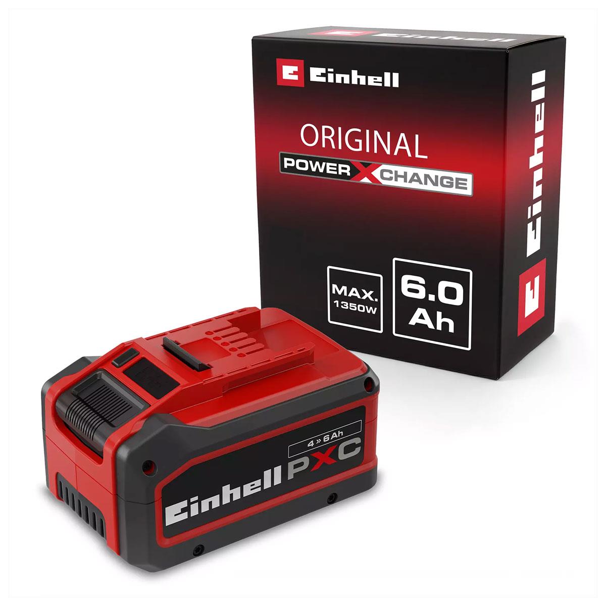 Einhell Power X-Change Plus 18V 4–6Ah Multi-Ah Lithium-Ion Battery, Rechargeable Cordless Power Tool Battery with Digital Charge Display