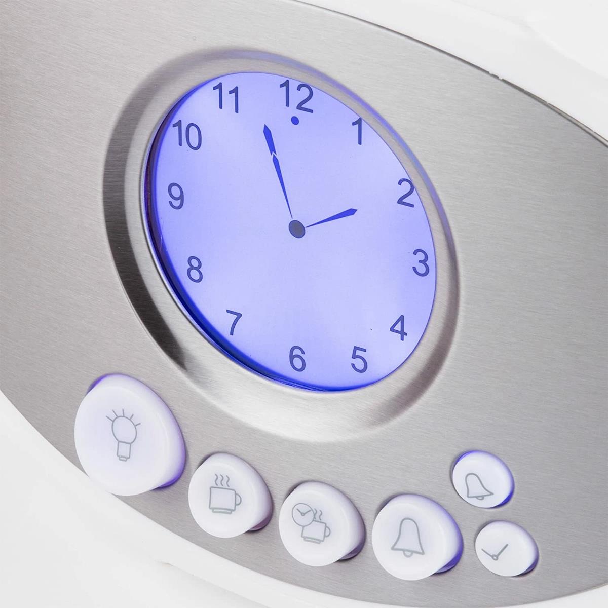 Swan Teasmade Bedside Tea Maker 600ml 850W LCD Analogue Clock Alarm And Reading Light White - Image 3
