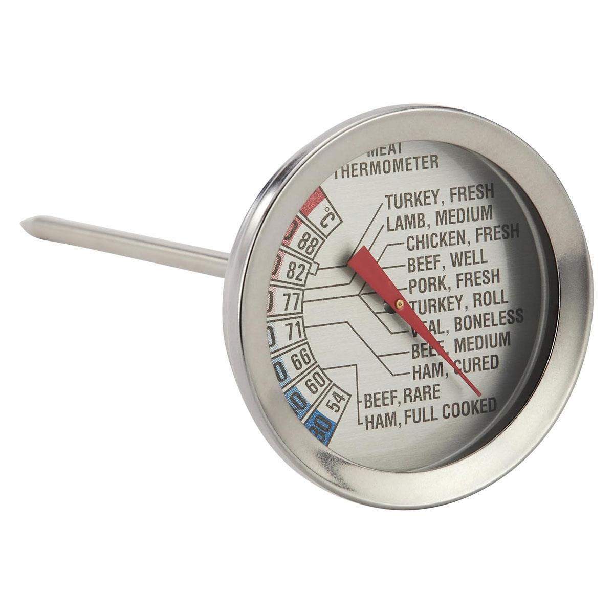 Judge Stainless Steel Meat Thermometer Analog Dial 54-88°C / 130-190°F Silver 1 Count