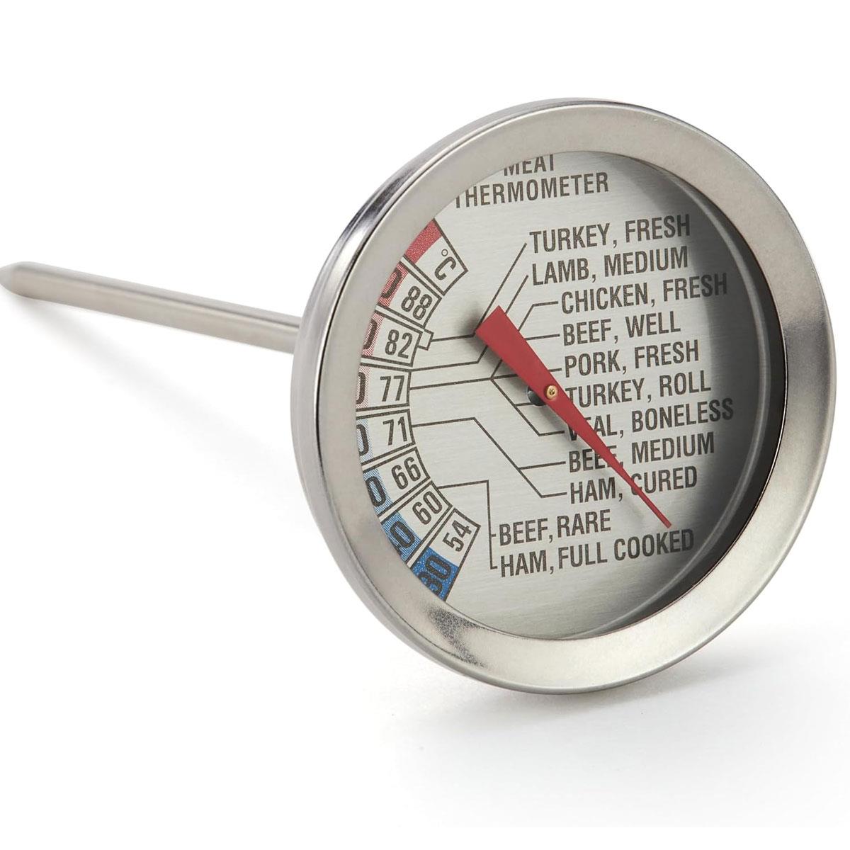 Judge Stainless Steel Meat Thermometer Analog Dial 54-88°C / 130-190°F Silver 1 Count - Image 2