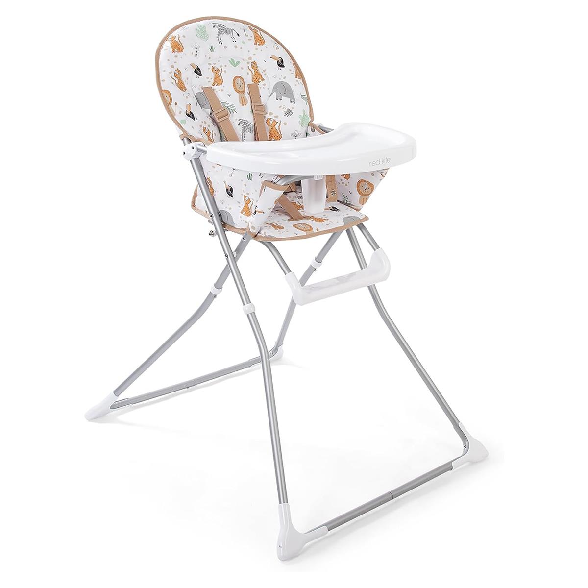 Red Kite Feed Me Compact Folding Highchair Jungle Tots, Mint Green, Padded Wipe-Clean Seat, Tray And 5-Point Harness - Image 2