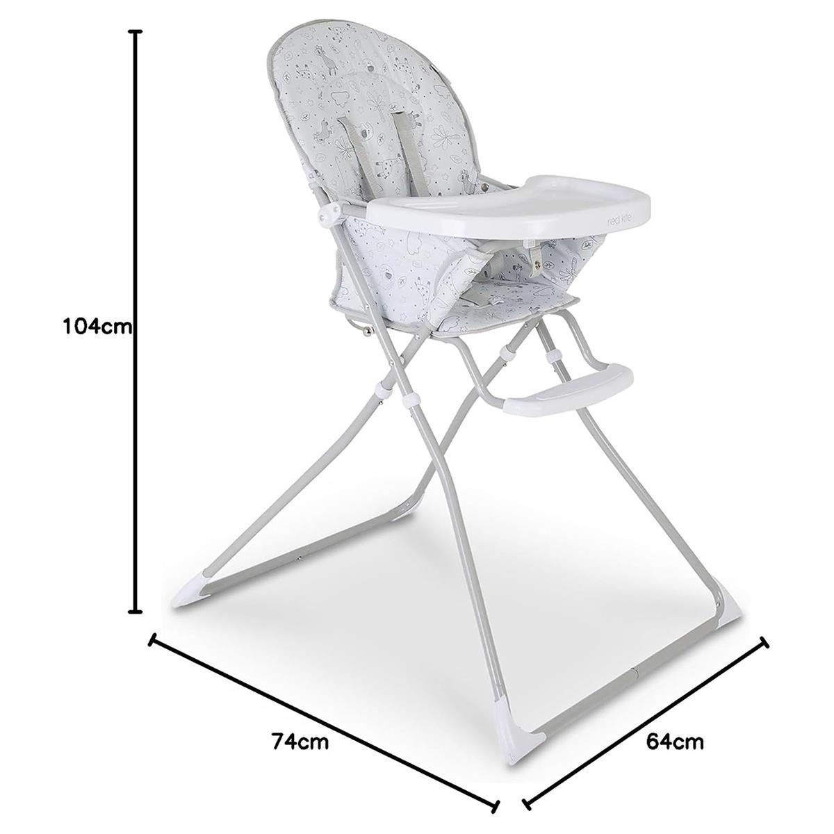 Red Kite Feed Me Compact Folding Highchair Jungle Tots, Mint Green, Padded Wipe-Clean Seat, Tray And 5-Point Harness - Image 4