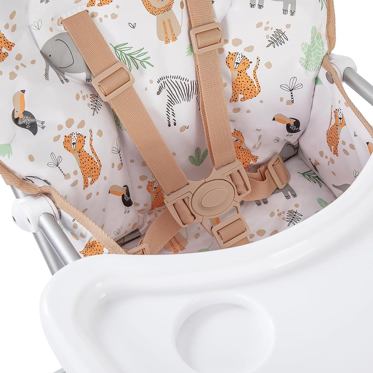 Red Kite Feed Me Compact Folding Highchair Jungle Tots, Mint Green, Padded Wipe-Clean Seat, Tray And 5-Point Harness - Image 8