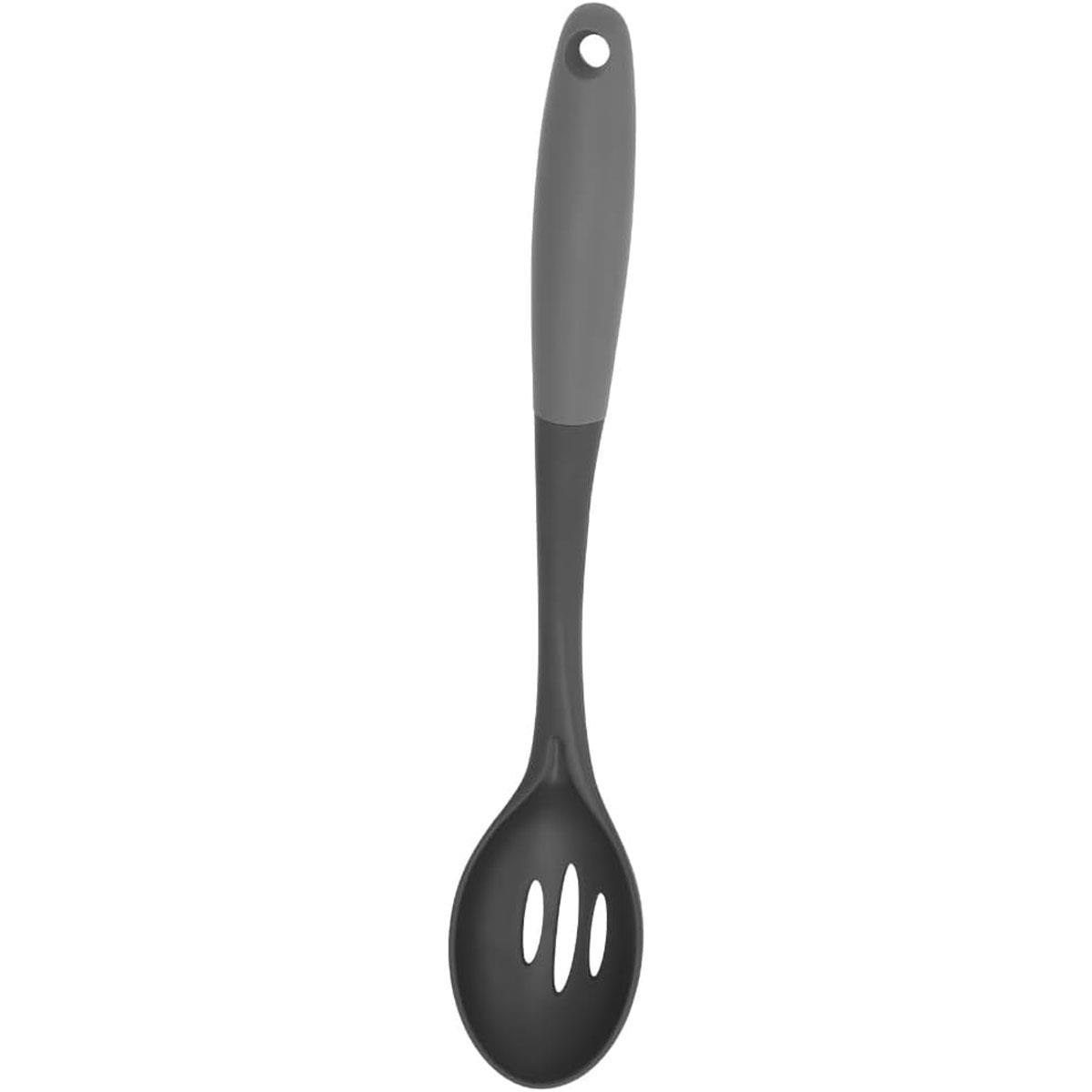 Judge Soft Grip Slotted Spoon Black Nylon Head with Anti-Slip Silicone Handle Dishwasher Safe