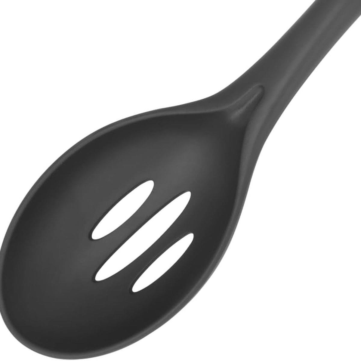 Judge Soft Grip Slotted Spoon Black Nylon Head with Anti-Slip Silicone Handle Dishwasher Safe - Image 2