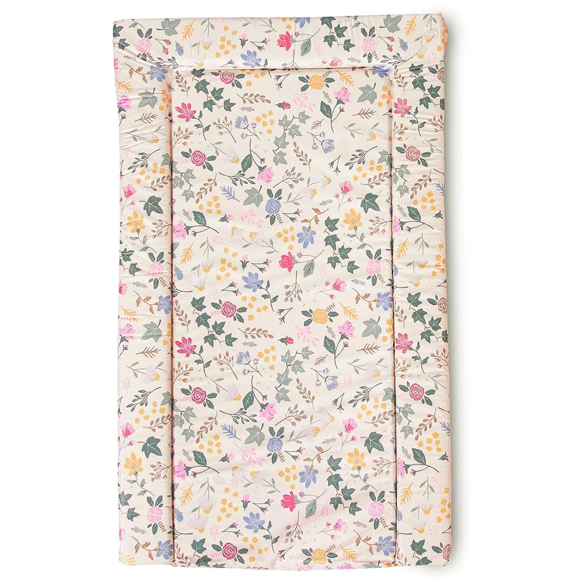 Red Kite Baby Changing Mat Padded PVC Nappy Change Mat, Raised Edges, Waterproof, Pink Floral Rose And Ivy