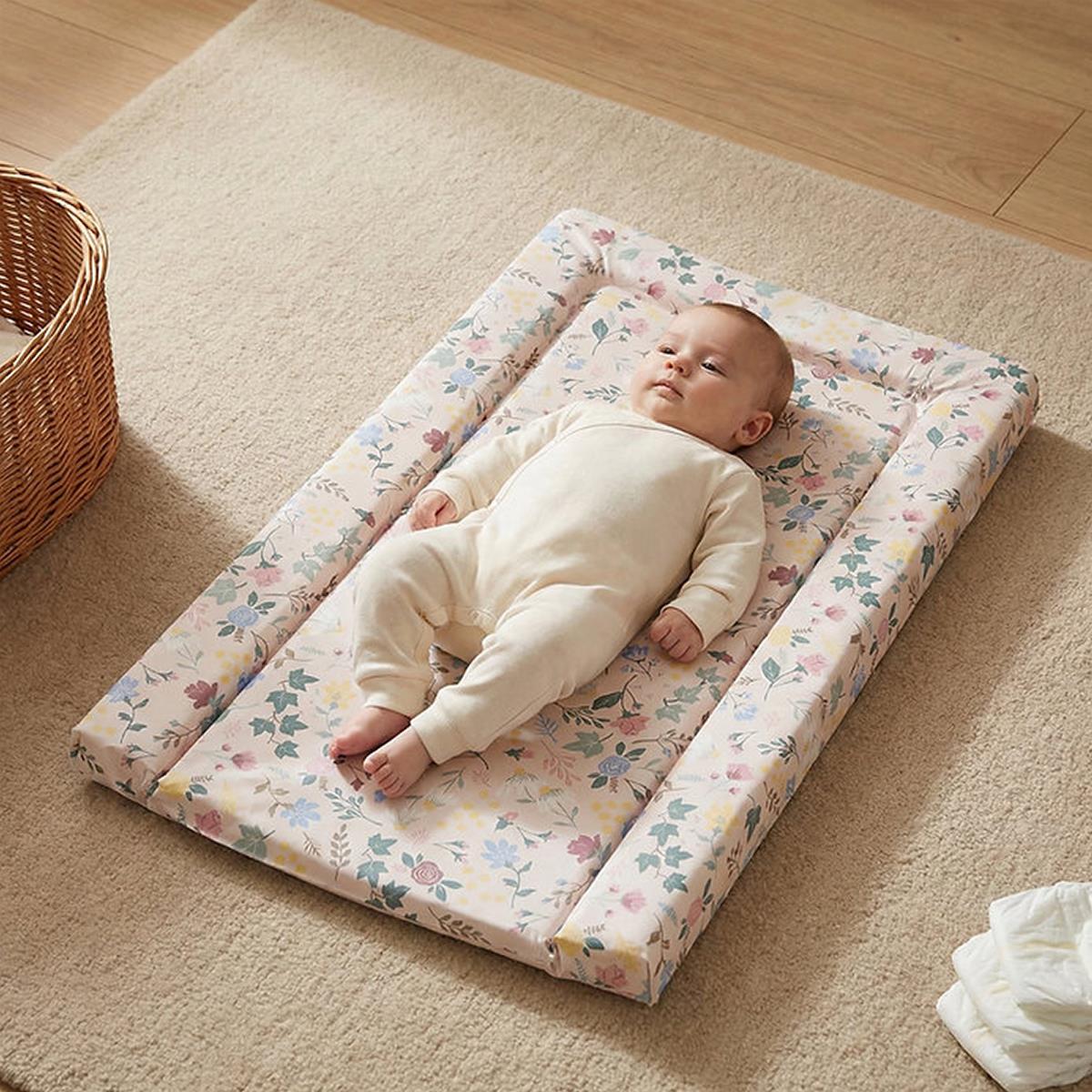 Red Kite Baby Changing Mat Padded PVC Nappy Change Mat, Raised Edges, Waterproof, Pink Floral Rose And Ivy - Image 6