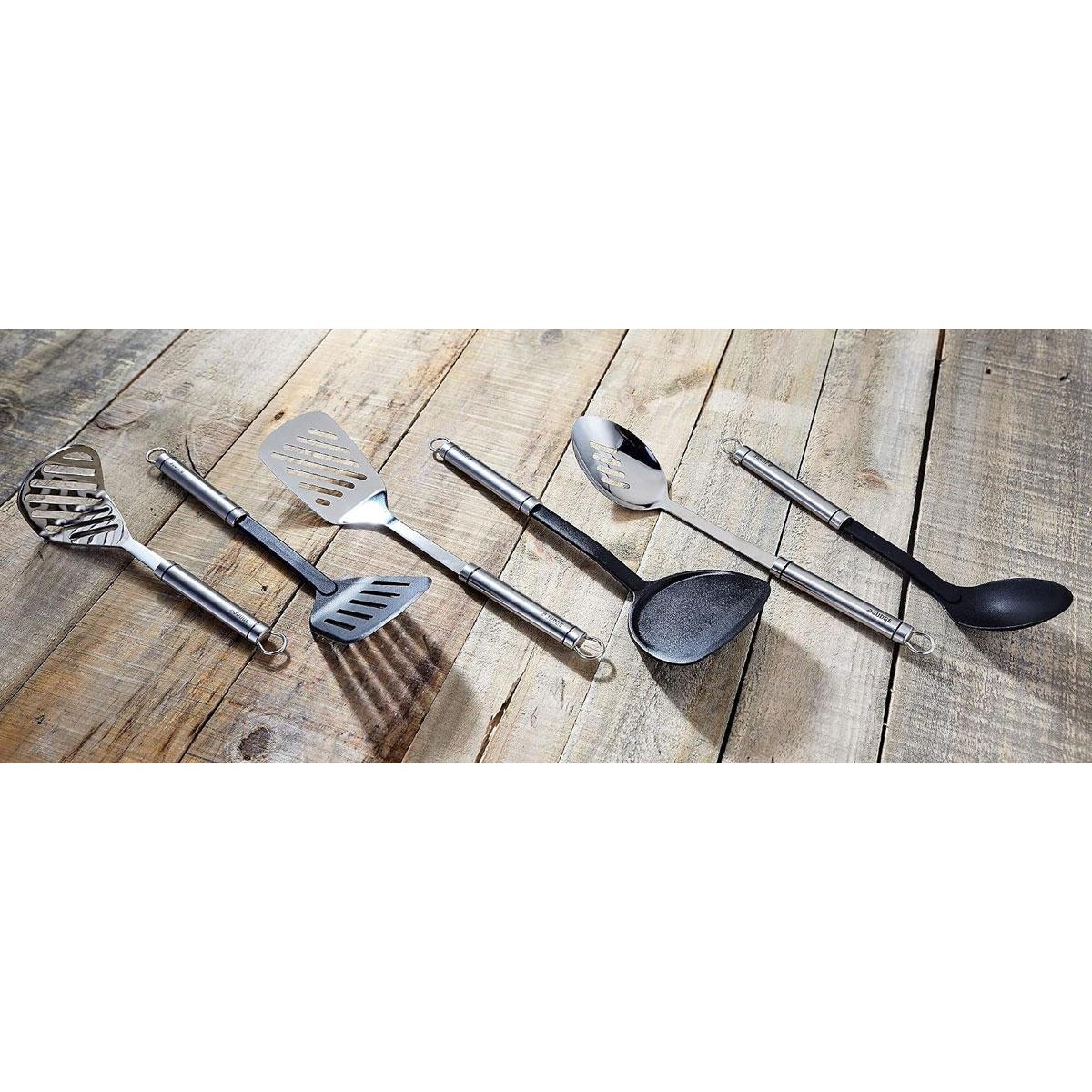 Judge Tubular Tools Nylon End Solid Soup Spoon Black Stainless Steel 1 Piece - Image 3