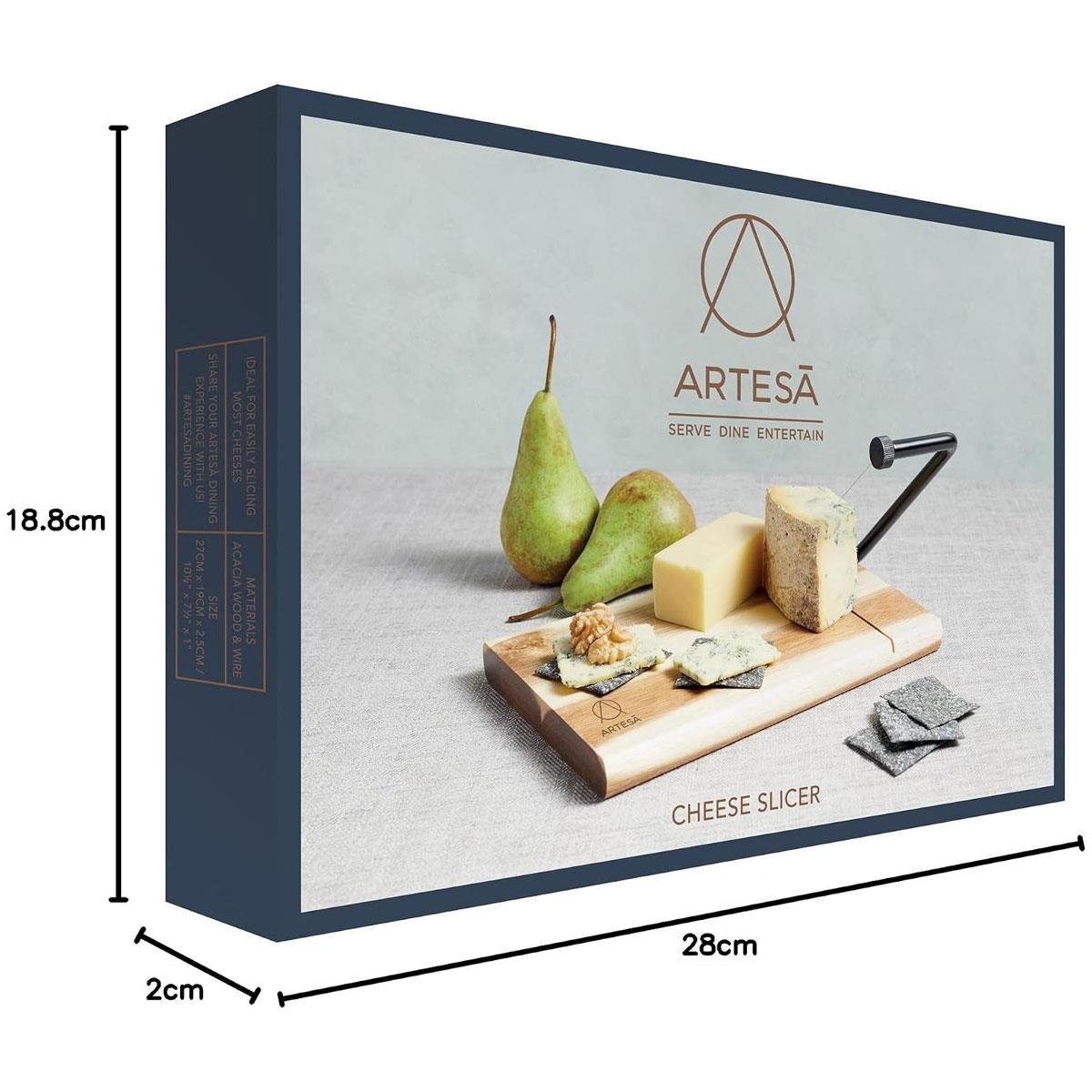 KitchenCraft Artesa Acacia Wood Wire Cheese Slicer Board Traditional 27 x 19 cm Brown/Black - Image 3
