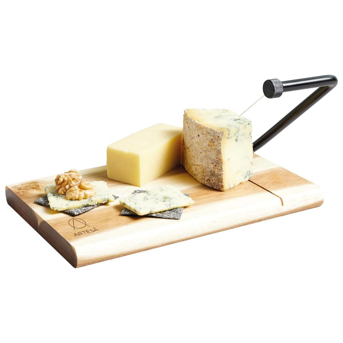 KitchenCraft Artesa Acacia Wood Wire Cheese Slicer Board Traditional 27 x 19 cm Brown/Black - Image 4