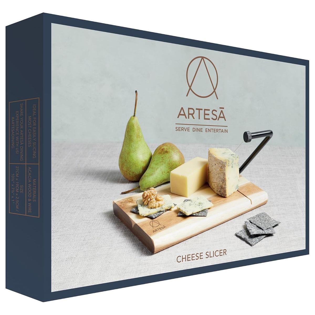KitchenCraft Artesa Acacia Wood Wire Cheese Slicer Board Traditional 27 x 19 cm Brown/Black - Image 8
