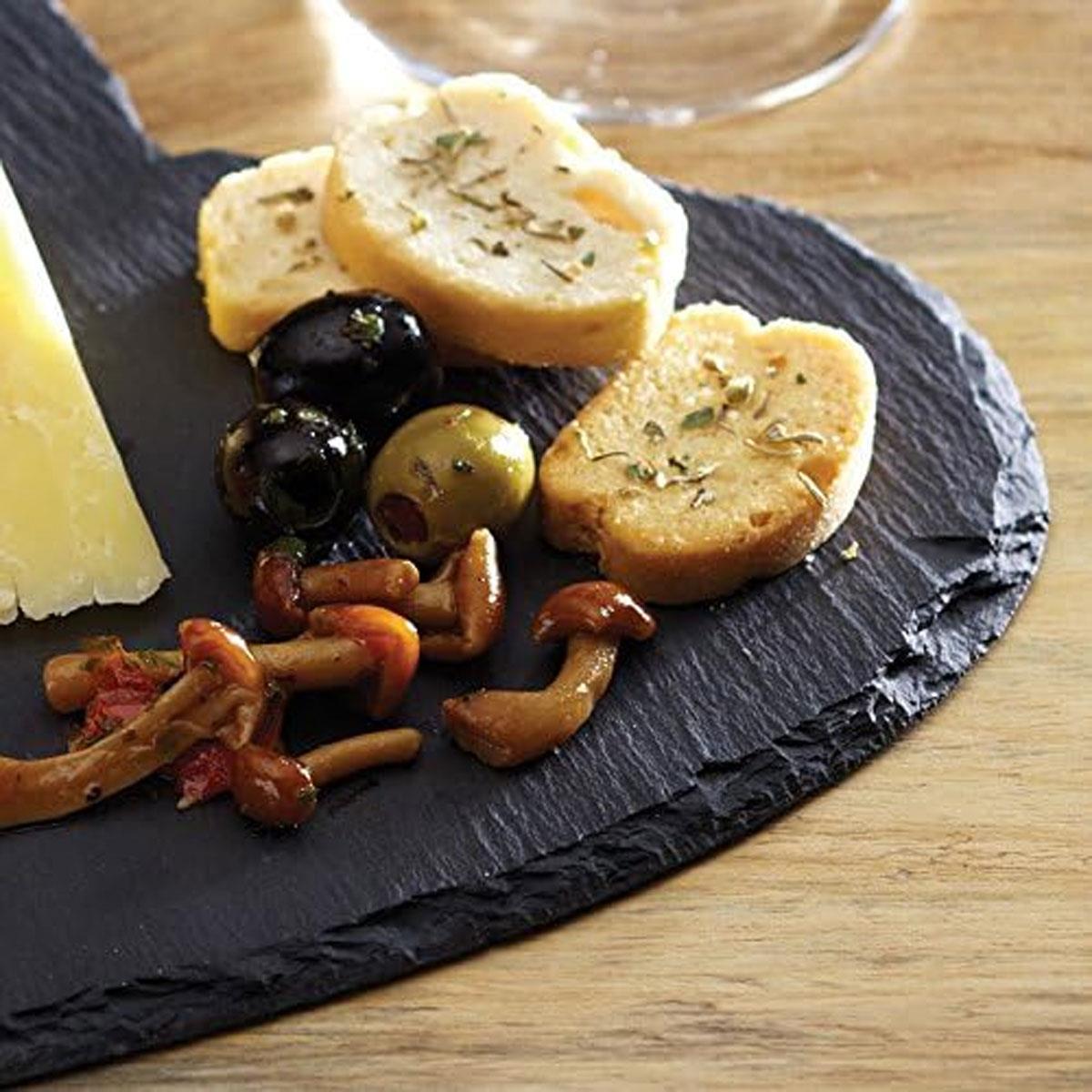 KitchenCraft Artesa Heart-Shaped Slate Serving Platter Hand-Finished Natural Slate Grey 25 cm - Image 4