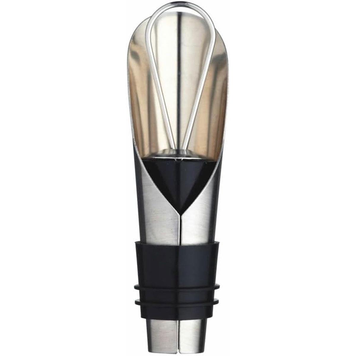 KitchenCraft BarCraft 2-in-1 Wine Bottle Stopper & Pourer Stainless Steel Silver 8 x 2 cm