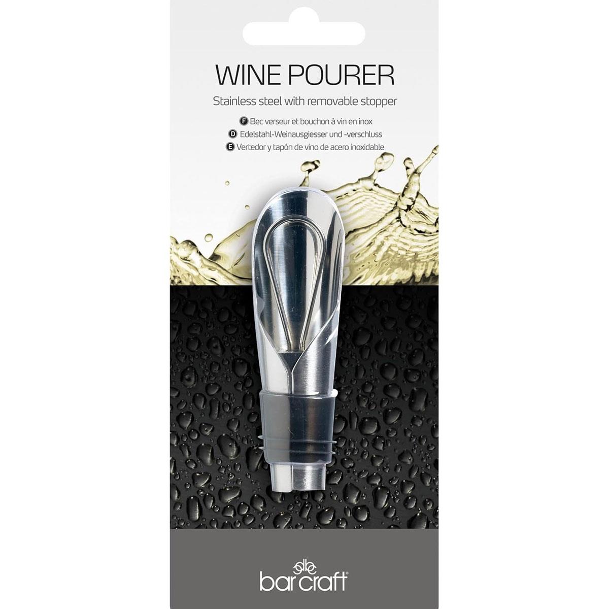 KitchenCraft BarCraft 2-in-1 Wine Bottle Stopper & Pourer Stainless Steel Silver 8 x 2 cm - Image 6
