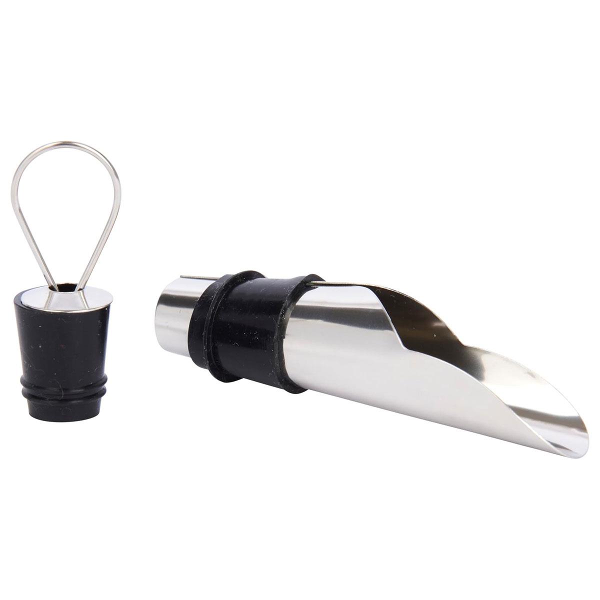 KitchenCraft BarCraft 2-in-1 Wine Bottle Stopper & Pourer Stainless Steel Silver 8 x 2 cm - Image 7