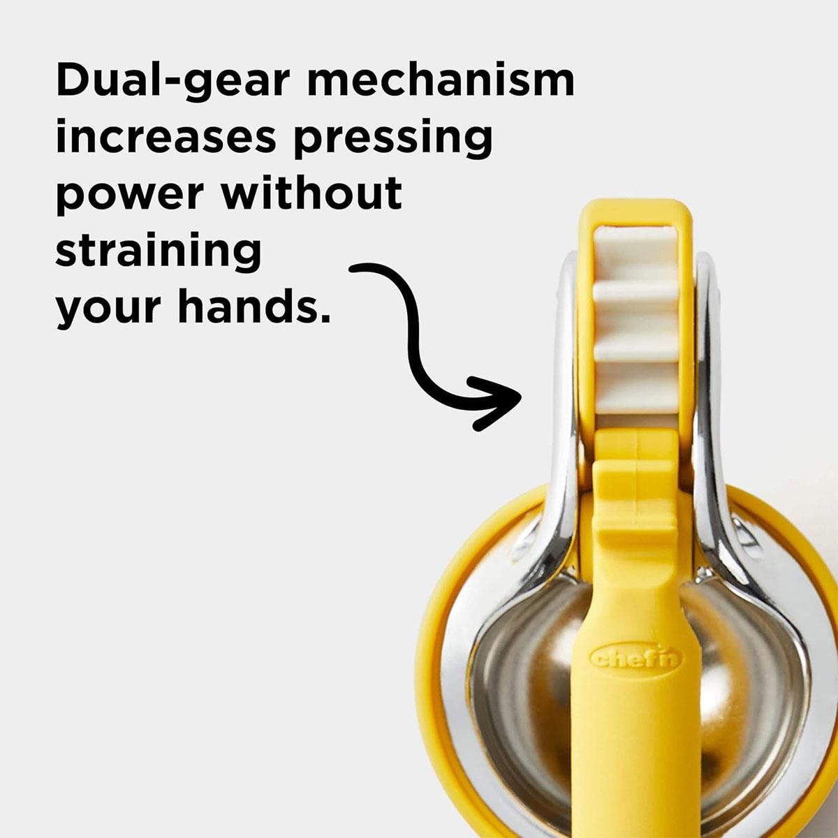 KitchenCraft Chef'n FreshForce Citrus Juicer Lemon Squeezer Manual Handheld Nylon Stainless Steel Yellow - Image 5