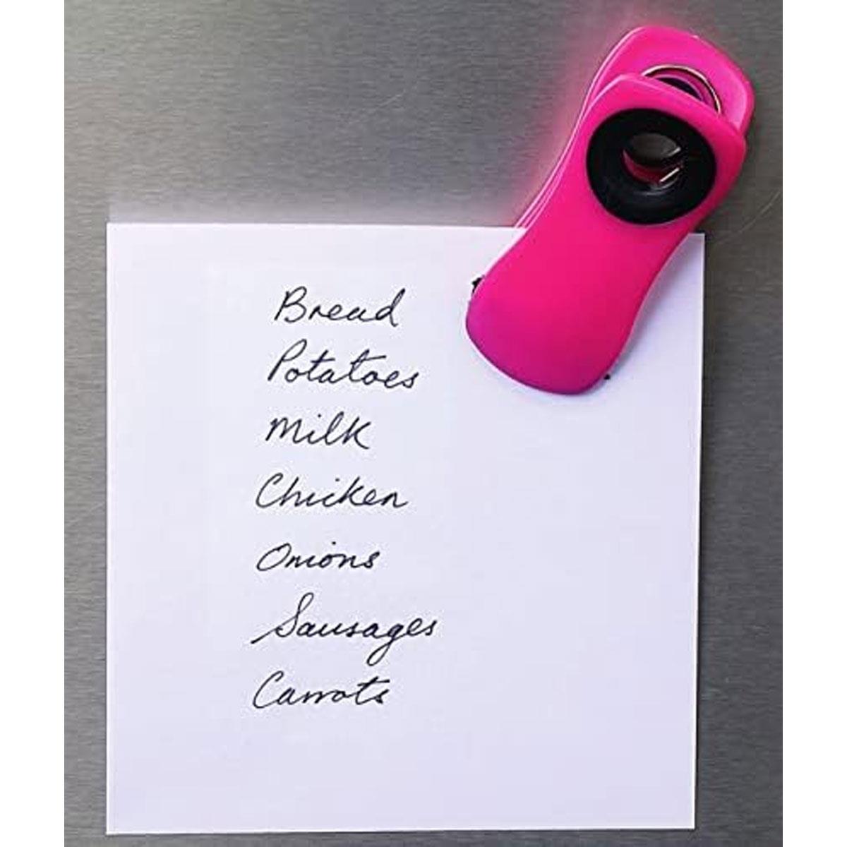 KitchenCraft Magnetic Bag Clips & Memo Holders Chunky Plastic Assorted Colours Set of 4 - Image 2