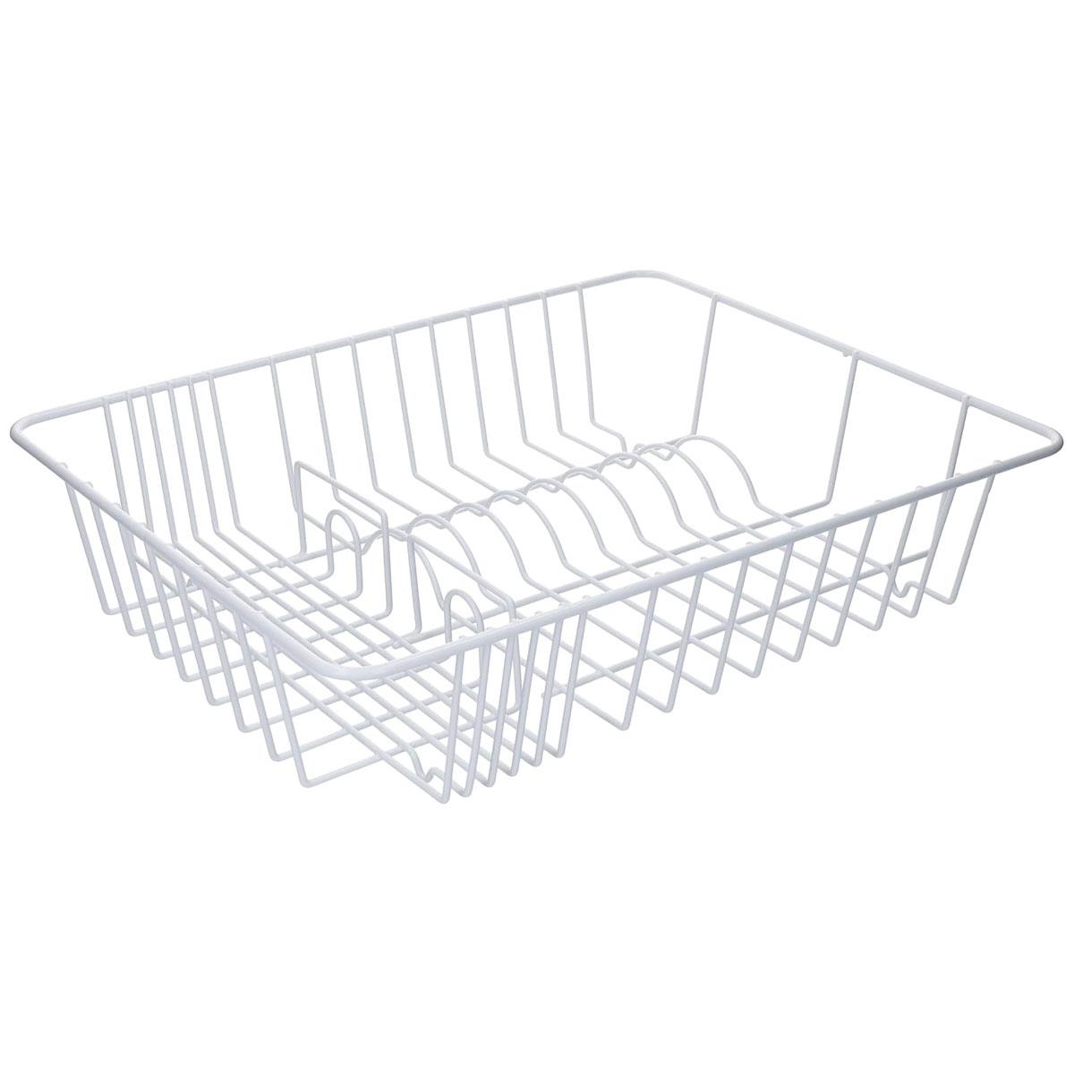 KitchenCraft Dish Drying Rack Plastic-Coated Metal Anti-Rust 45 x 37 x 11 cm White