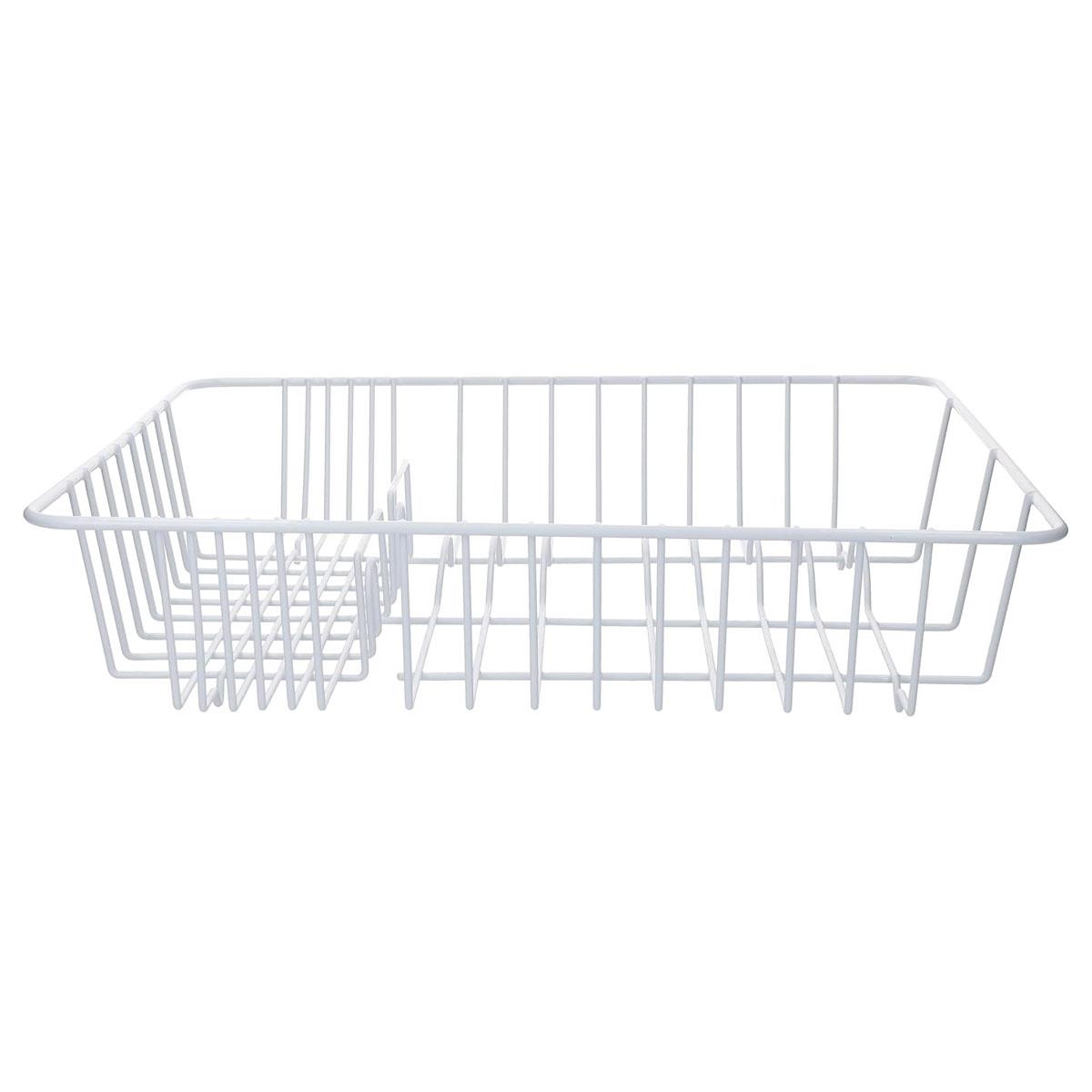 KitchenCraft Dish Drying Rack Plastic-Coated Metal Anti-Rust 45 x 37 x 11 cm White - Image 3