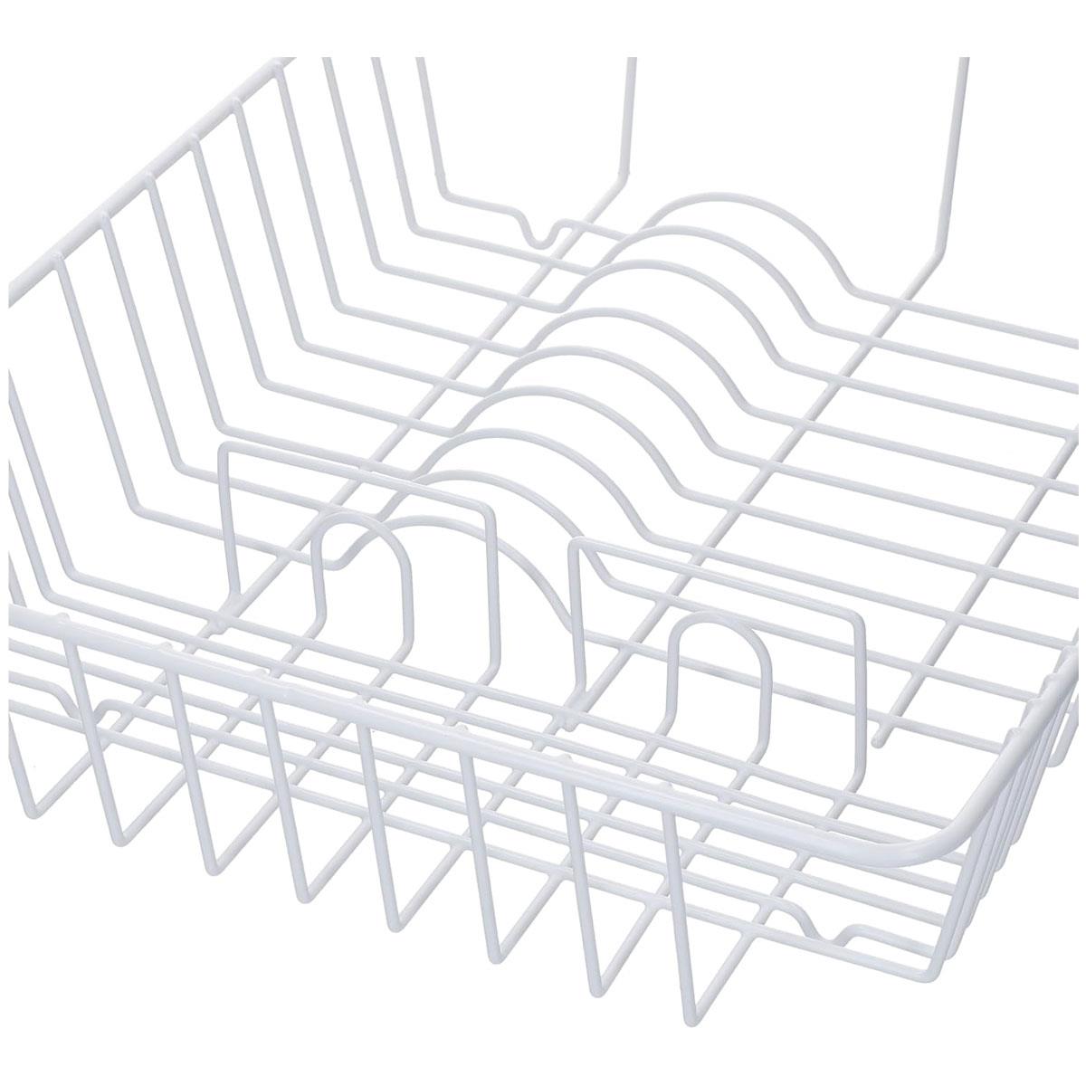 KitchenCraft Dish Drying Rack Plastic-Coated Metal Anti-Rust 45 x 37 x 11 cm White - Image 5