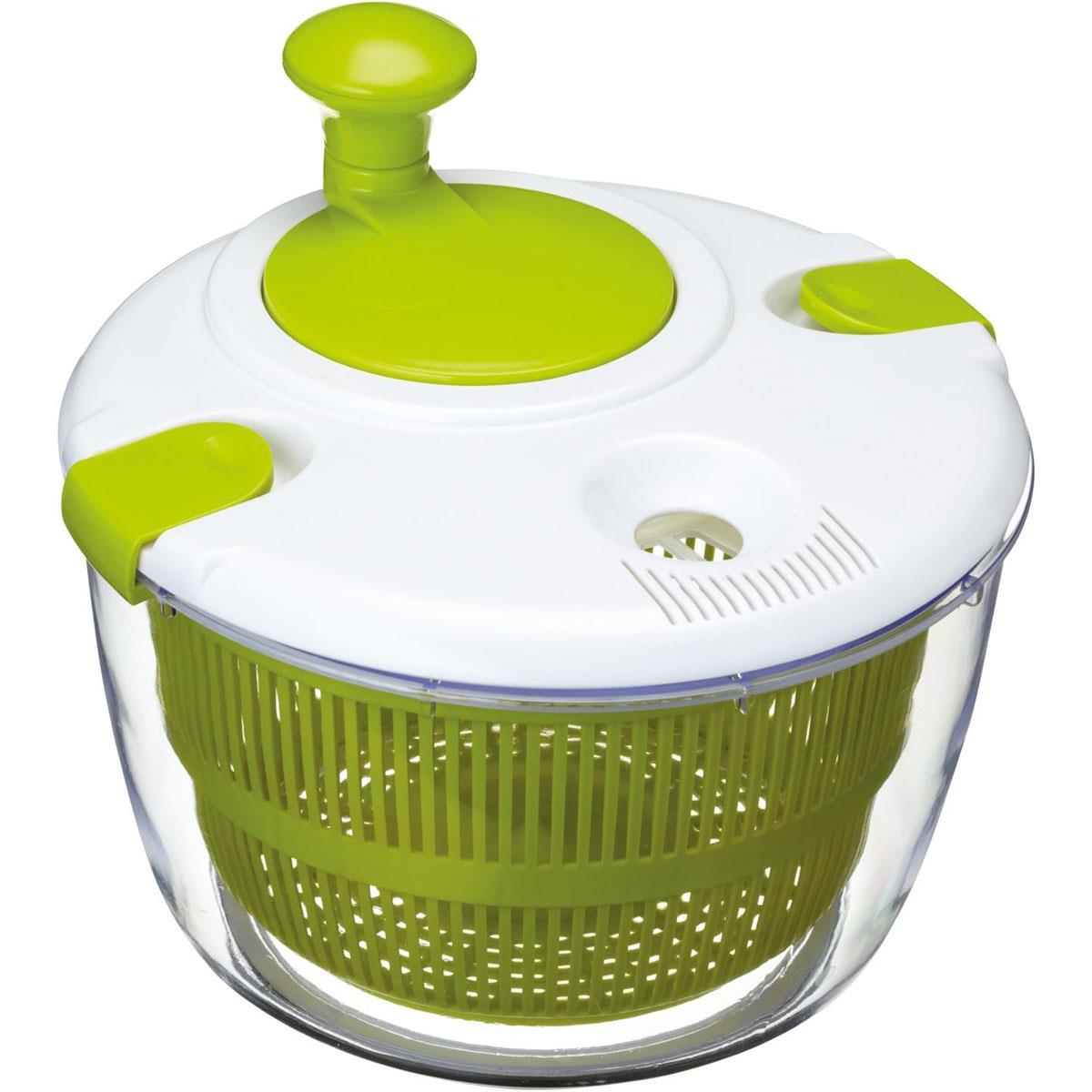 KitchenCraft Salad Spinner and Dresser BPA-Free Plastic White/Green 25cm