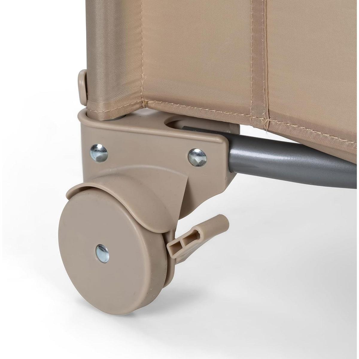 Red Kite Sleeptight Travel Cot Biscotti with Padded Mattress Mesh Panels Birth to 15kg Beige - Image 4