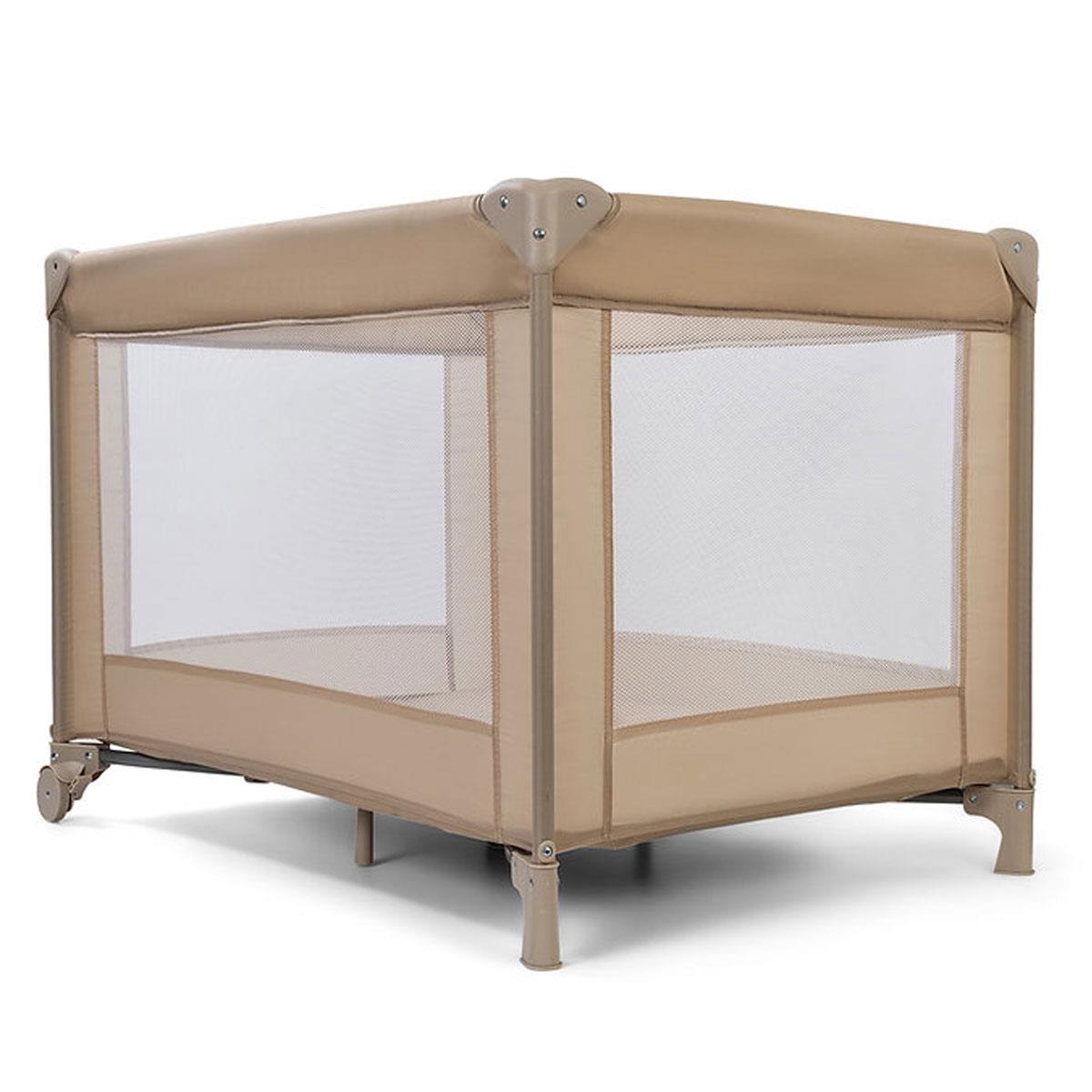Red Kite Sleeptight Travel Cot Biscotti with Padded Mattress Mesh Panels Birth to 15kg Beige - Image 9