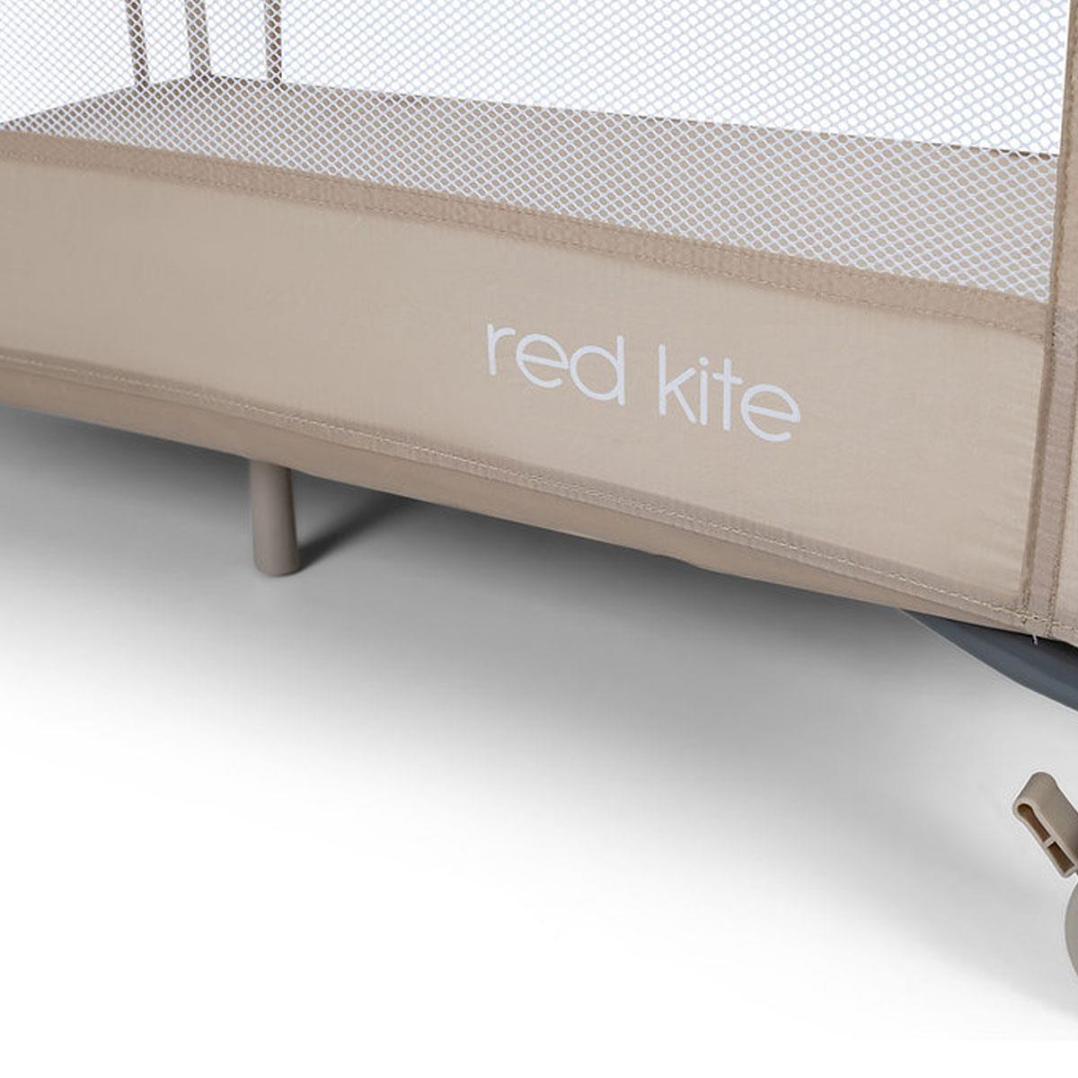 Red Kite Sleeptight Travel Cot Biscotti with Padded Mattress Mesh Panels Birth to 15kg Beige - Image 11