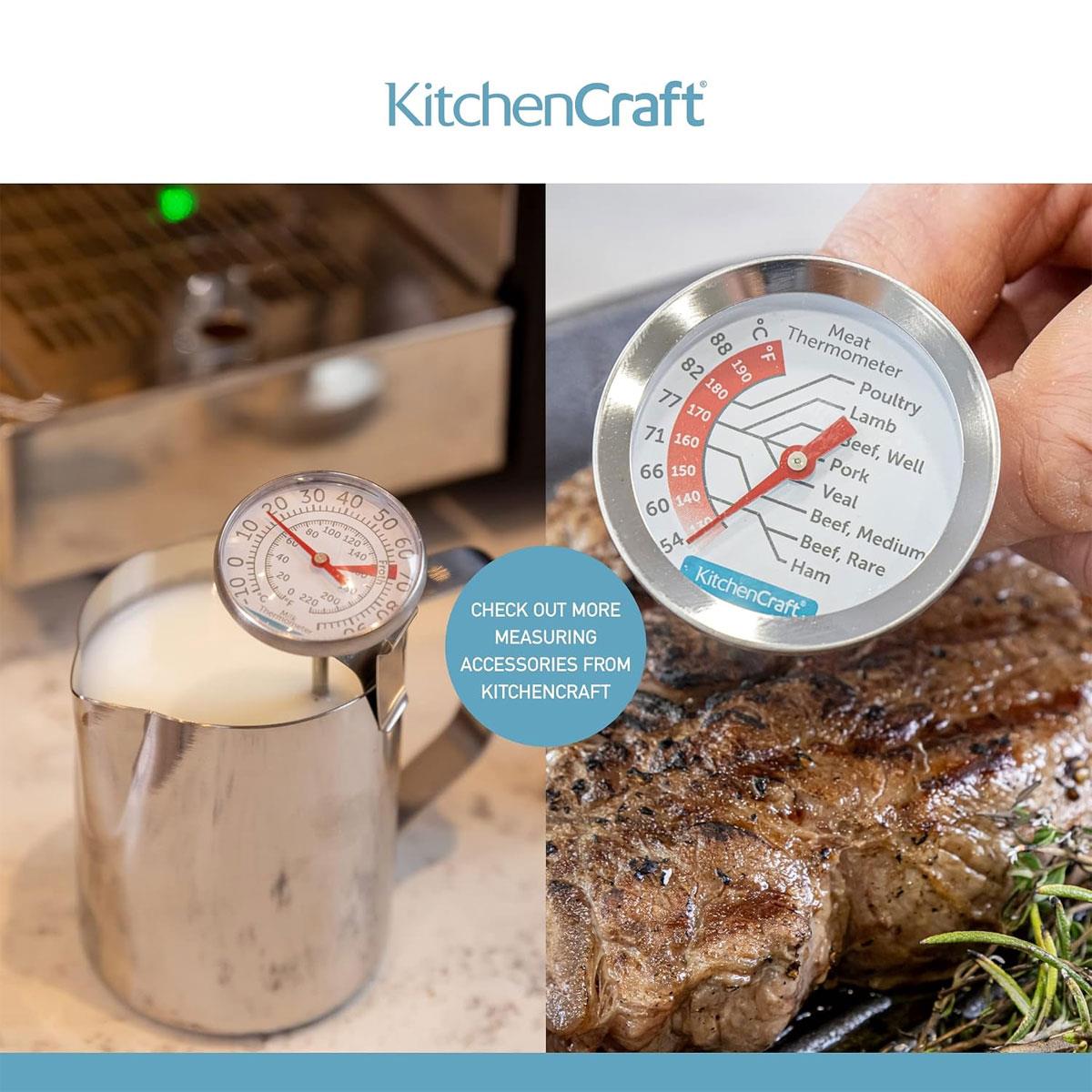 KitchenCraft Fridge Freezer Thermometer Stainless Steel Analog Dial -30°C to 30°C Silver - Image 6