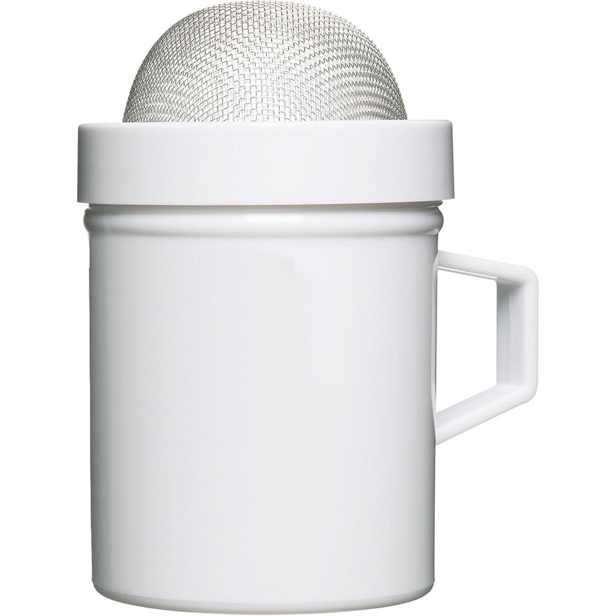 KitchenCraft Fine Mesh Shakers 8.5cm White Plastic with Stainless Steel Mesh Display of 12