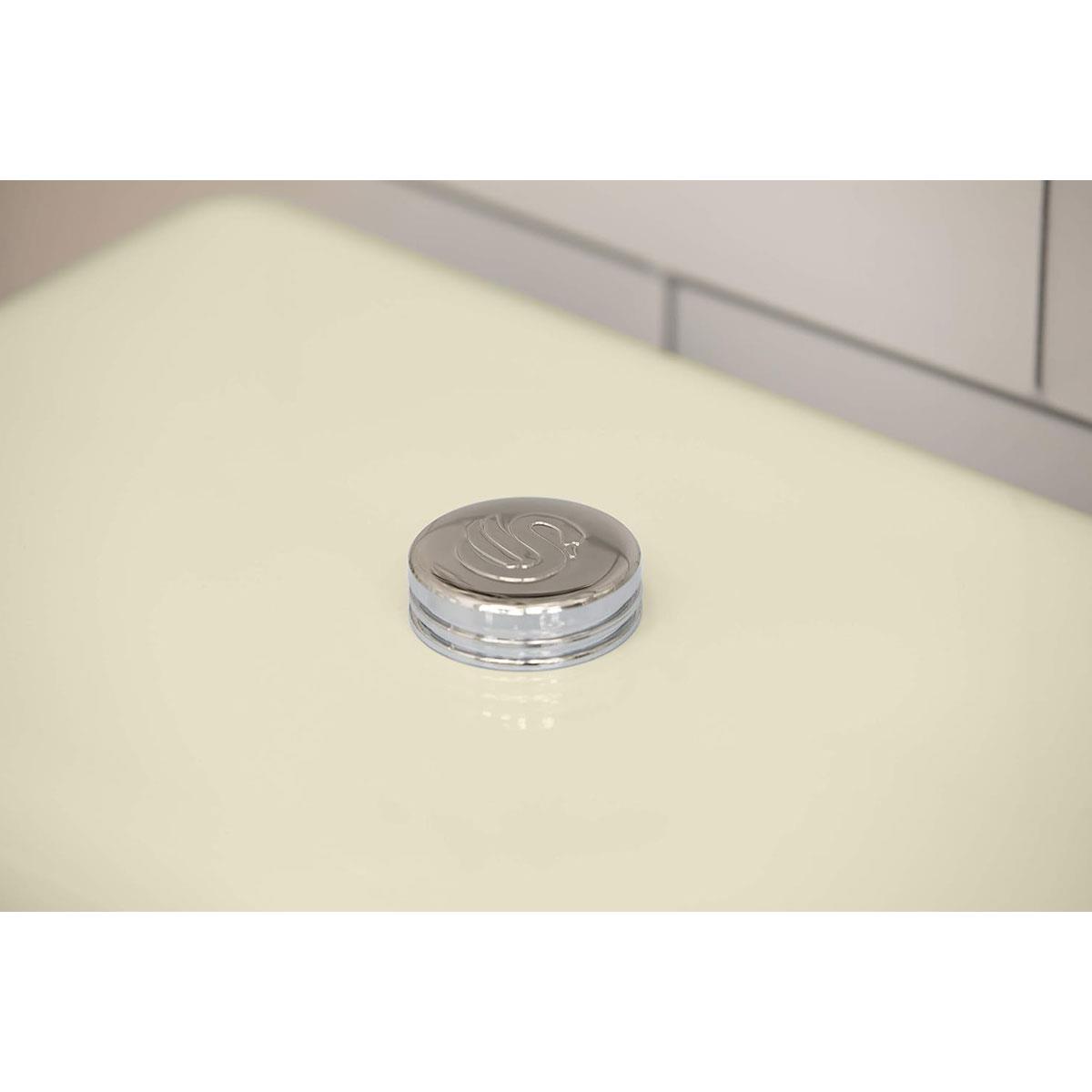 Swan Retro Bread Bin Cream 18 Litre Metal Bread Storage Container with Chrome Handle - Image 7