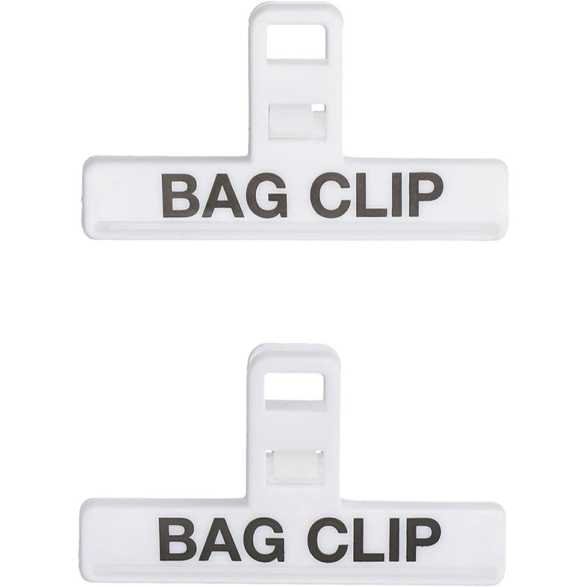 KitchenCraft Medium Plastic Food Bag Clips Binder-Style 9.2 cm White Set of 2