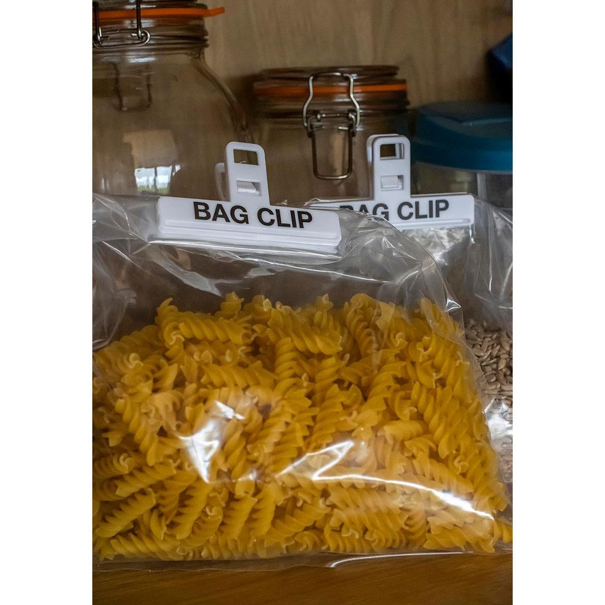KitchenCraft Medium Plastic Food Bag Clips Binder-Style 9.2 cm White Set of 2 - Image 2