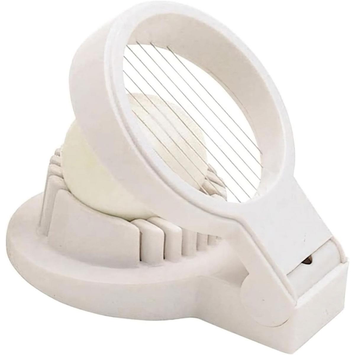 KitchenCraft Egg Slicer Multifunctional Egg Cutter Heavy-Duty Plastic Stainless Steel Wires White 12 x 9 x 4 cm