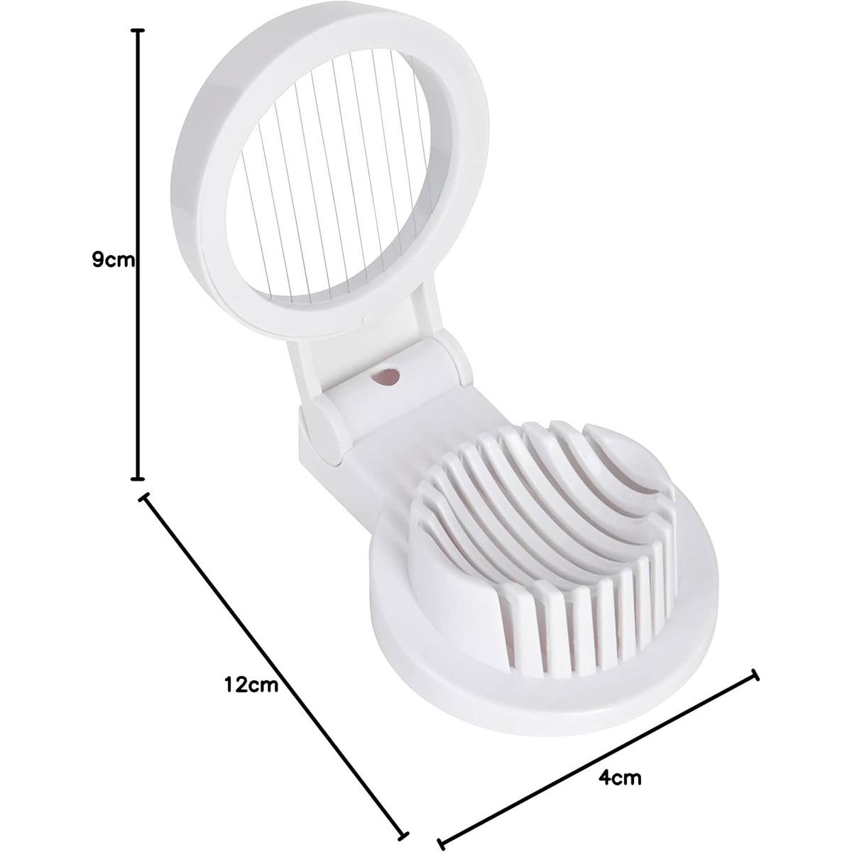 KitchenCraft Egg Slicer Multifunctional Egg Cutter Heavy-Duty Plastic Stainless Steel Wires White 12 x 9 x 4 cm - Image 3